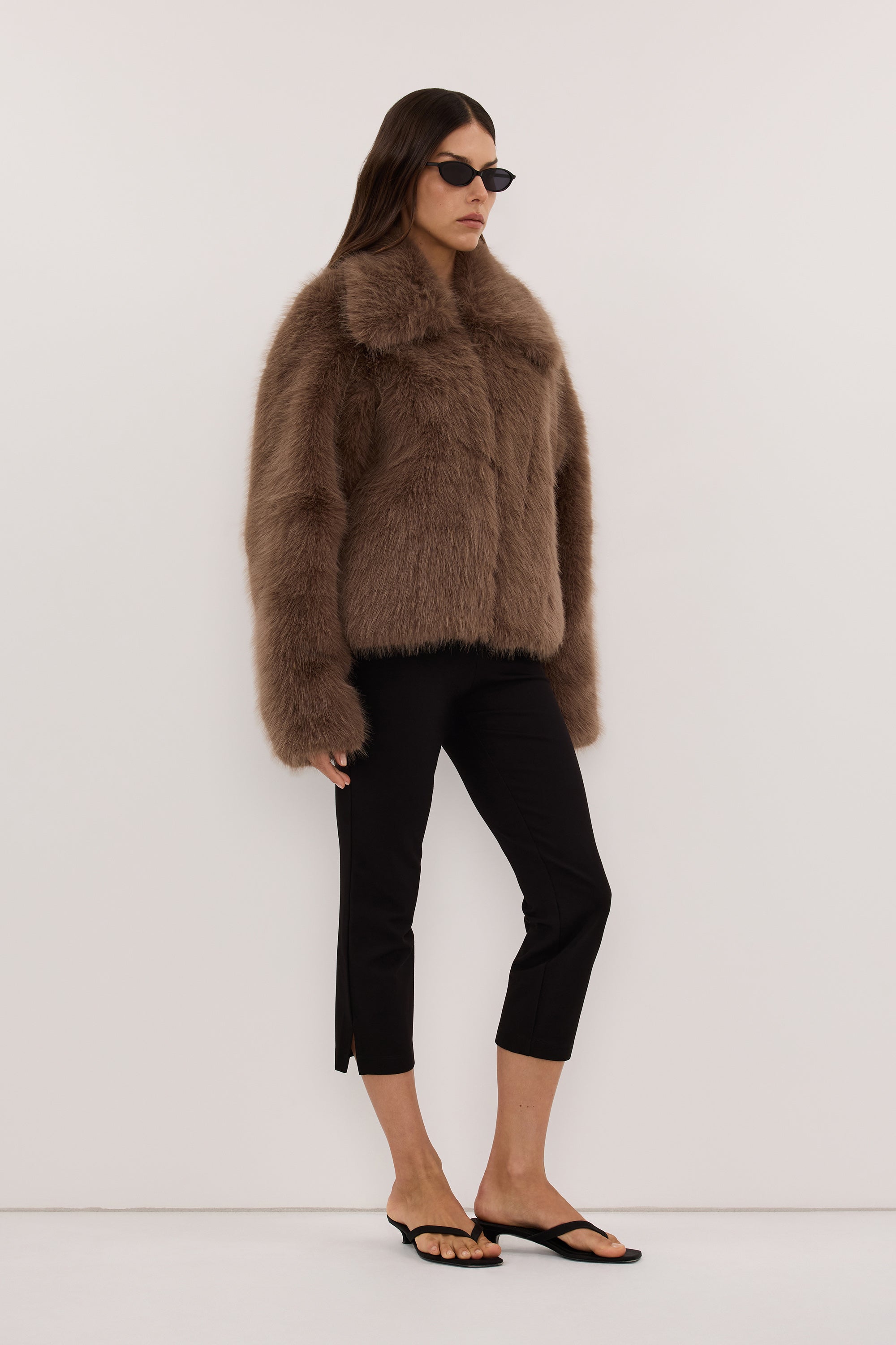 MIMI LATTE FAUX FUR JACKET