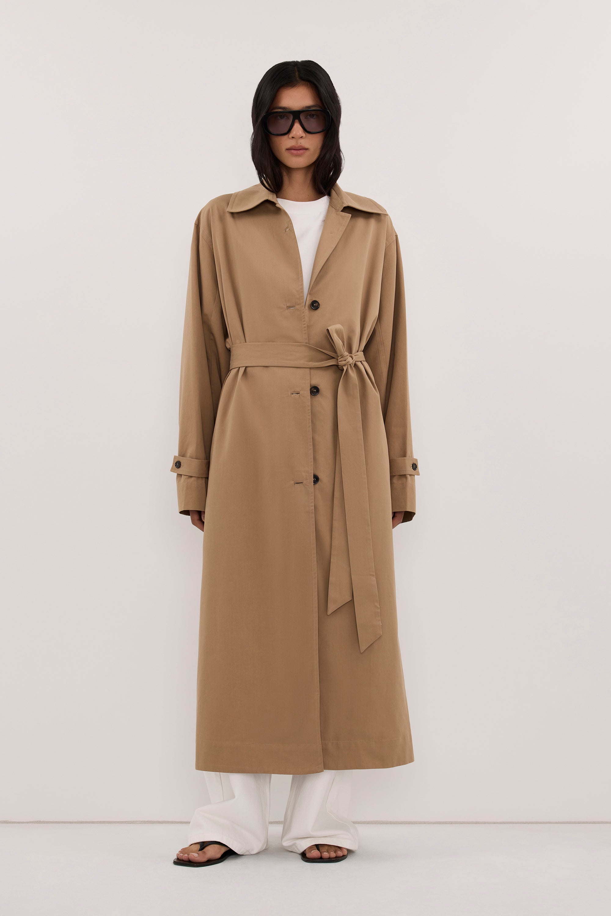 KAELA TAN LIGHTWEIGHT TRENCH COAT