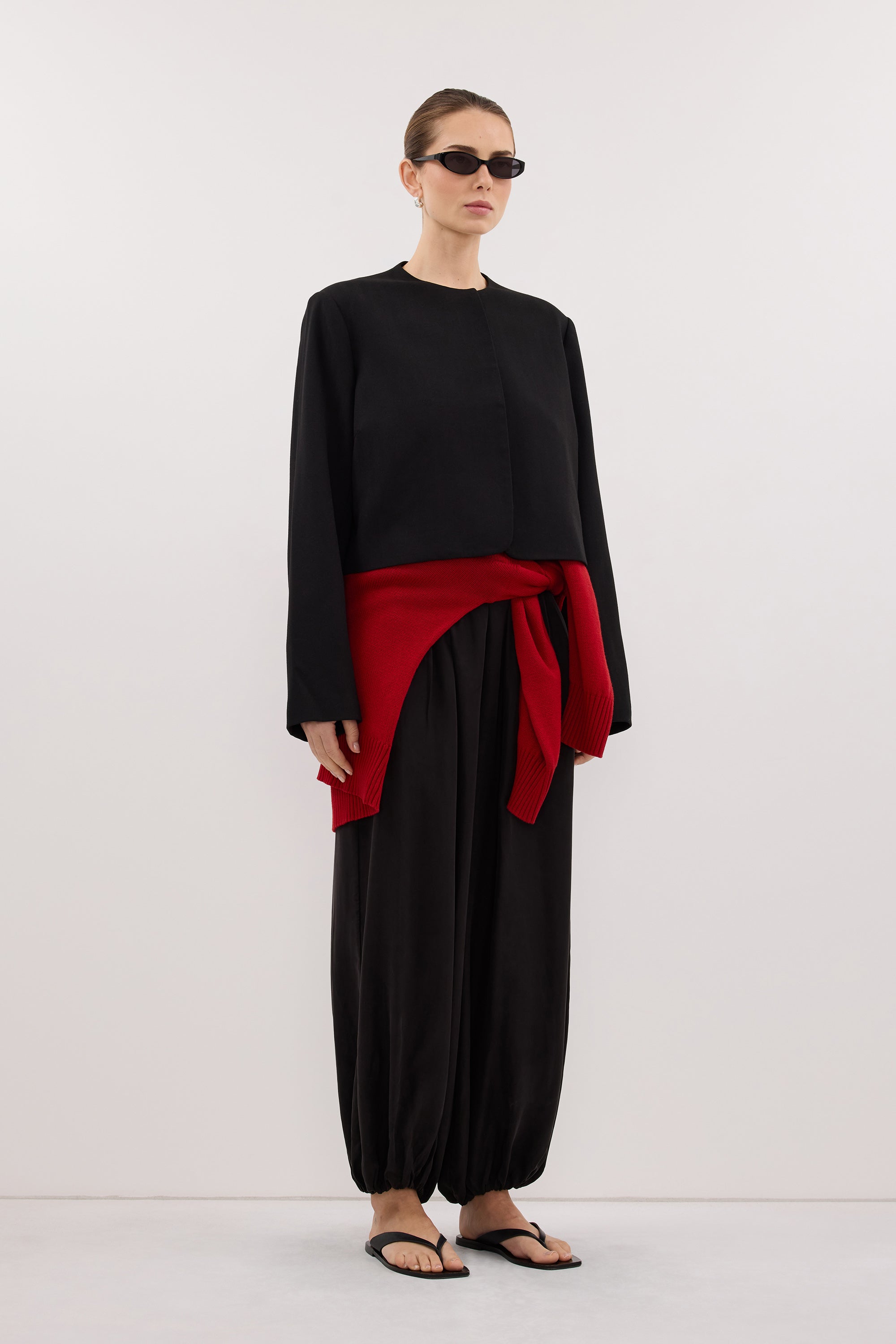 CYRUS BLACK CROPPED BLAZER - PRE ORDER