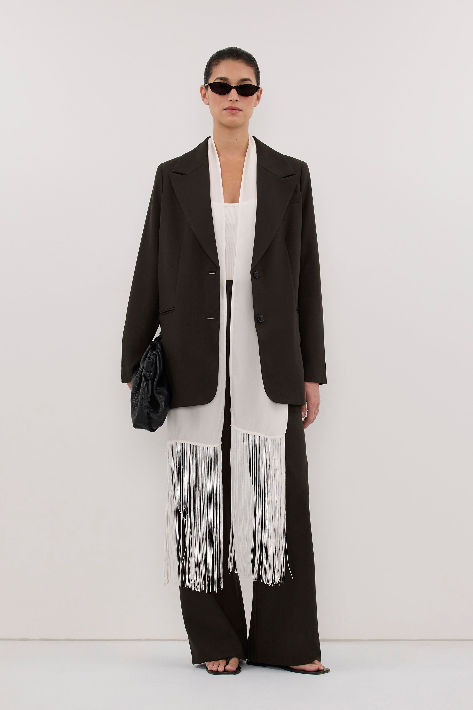 NOA BLACK OLIVE ASYM BACK BLAZER