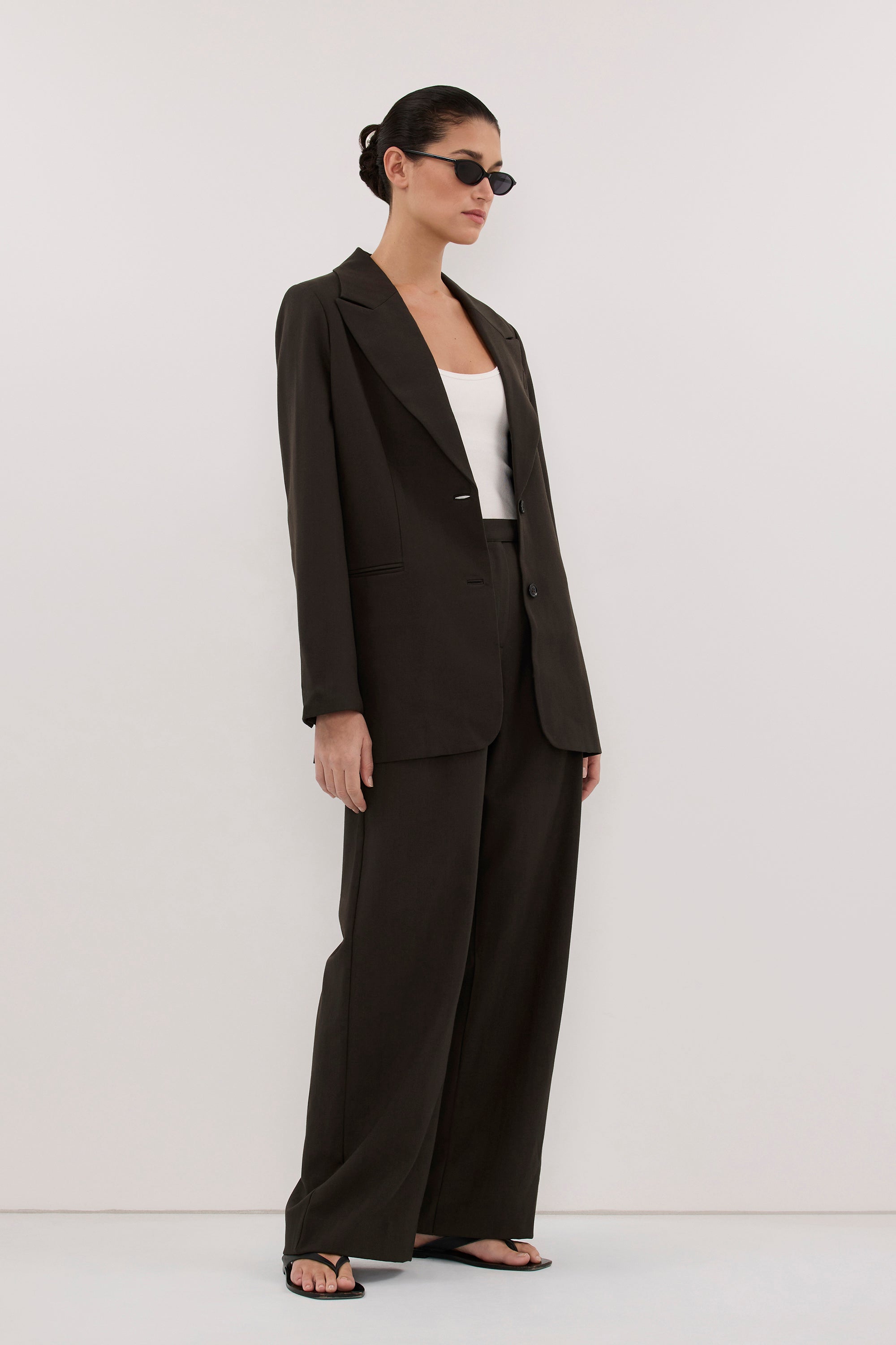 NOA BLACK OLIVE ASYM BACK BLAZER