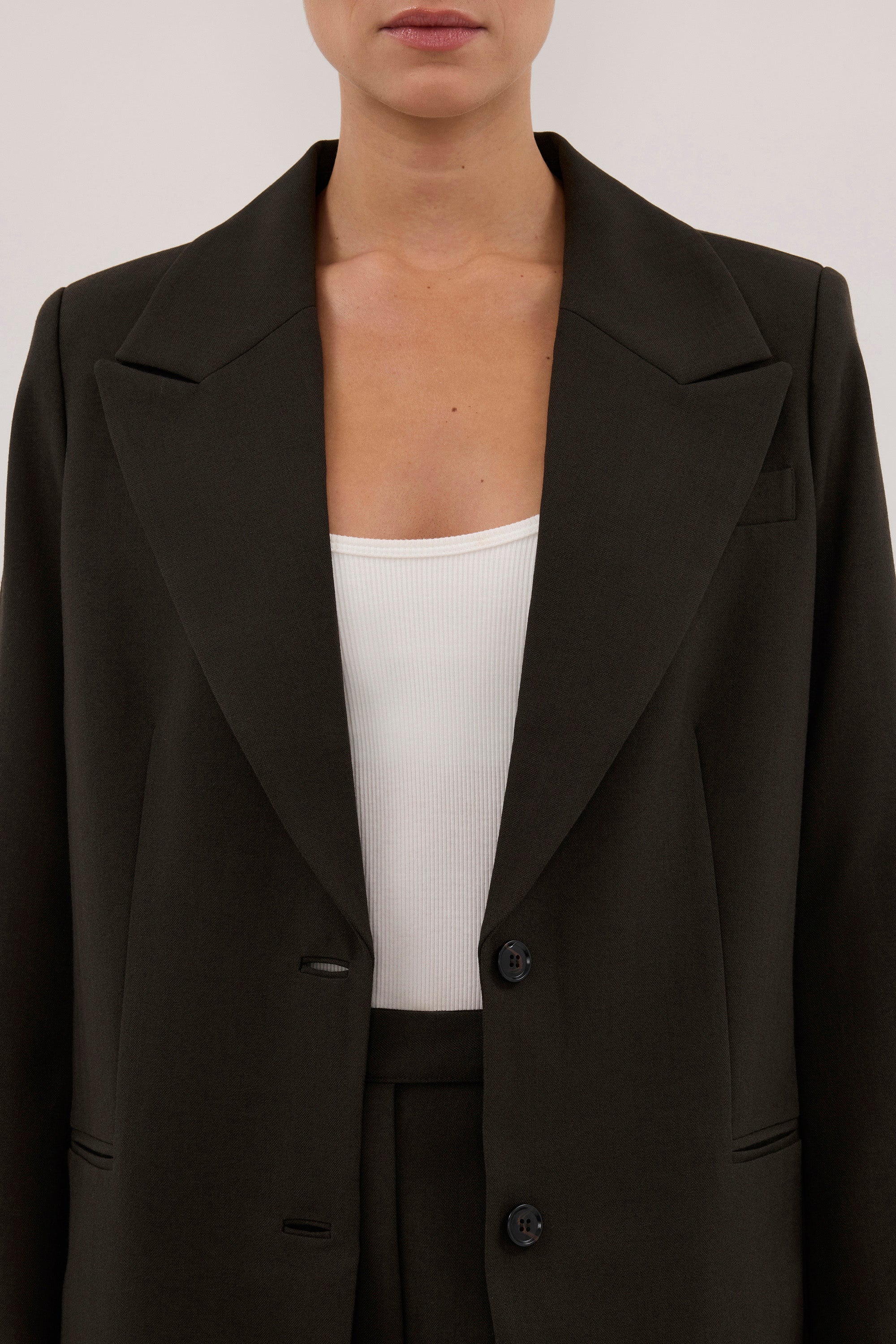 NOA BLACK OLIVE ASYM BACK BLAZER