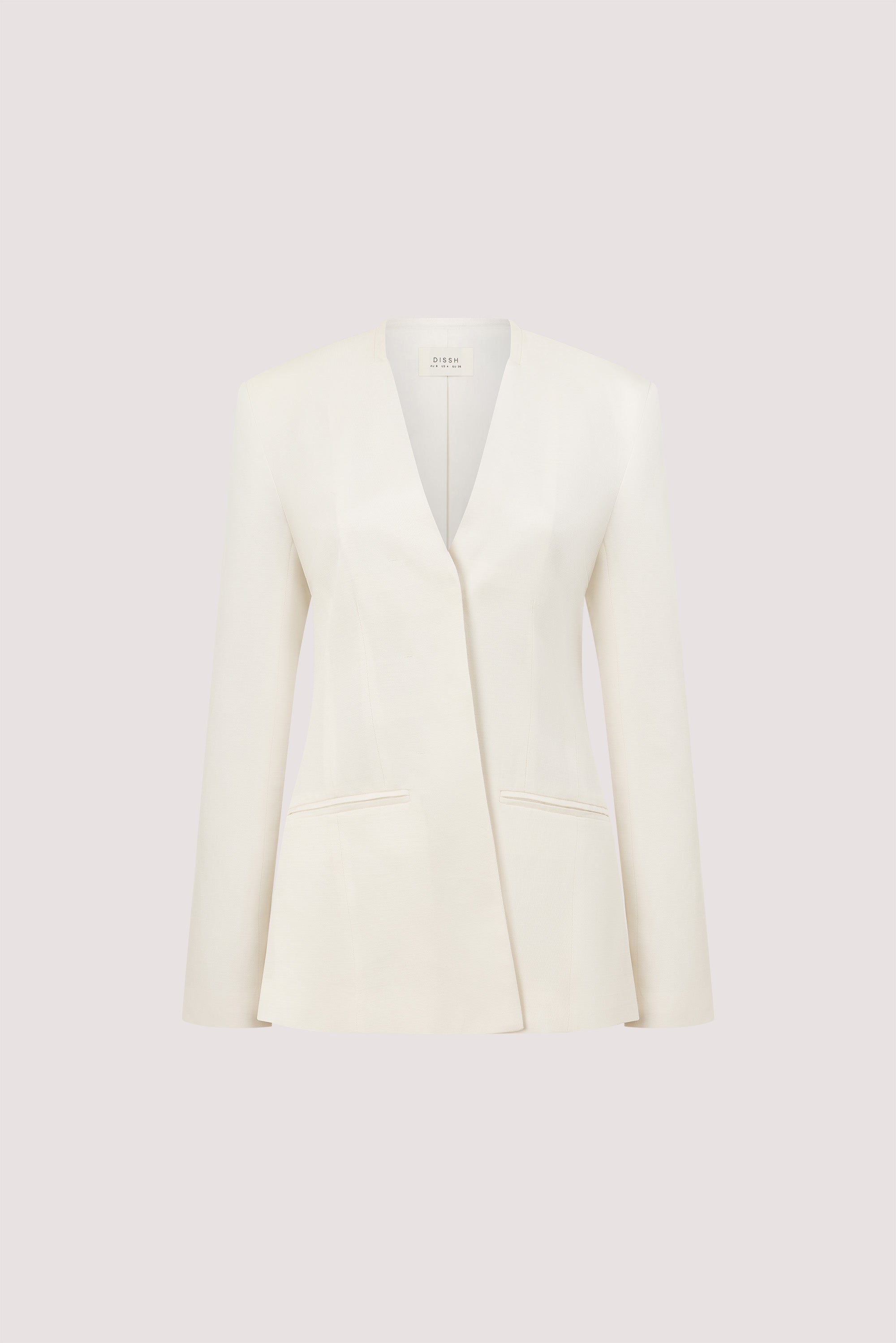 GIULIA IVORY COLLARLESS BLAZER