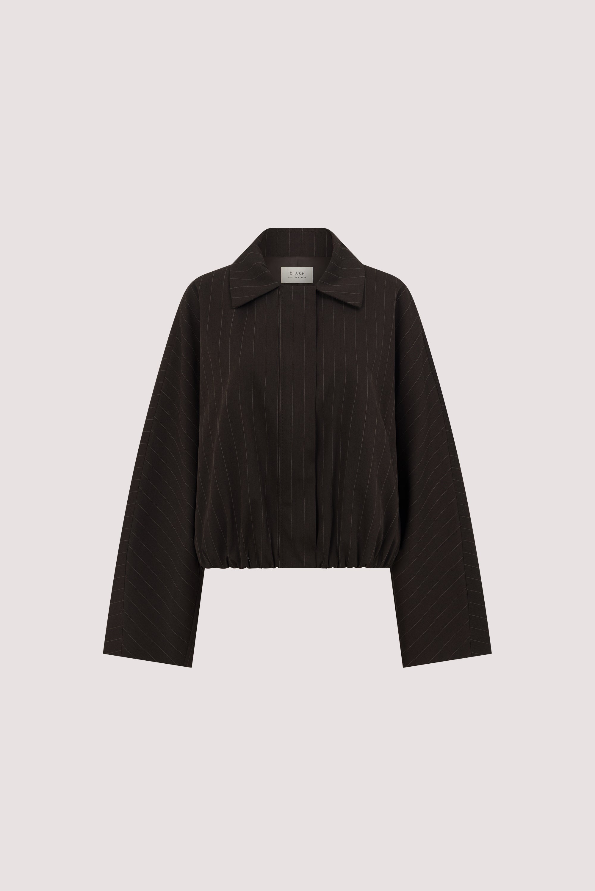 SIAN PEAT PINSTRIPE BOMBER JACKET