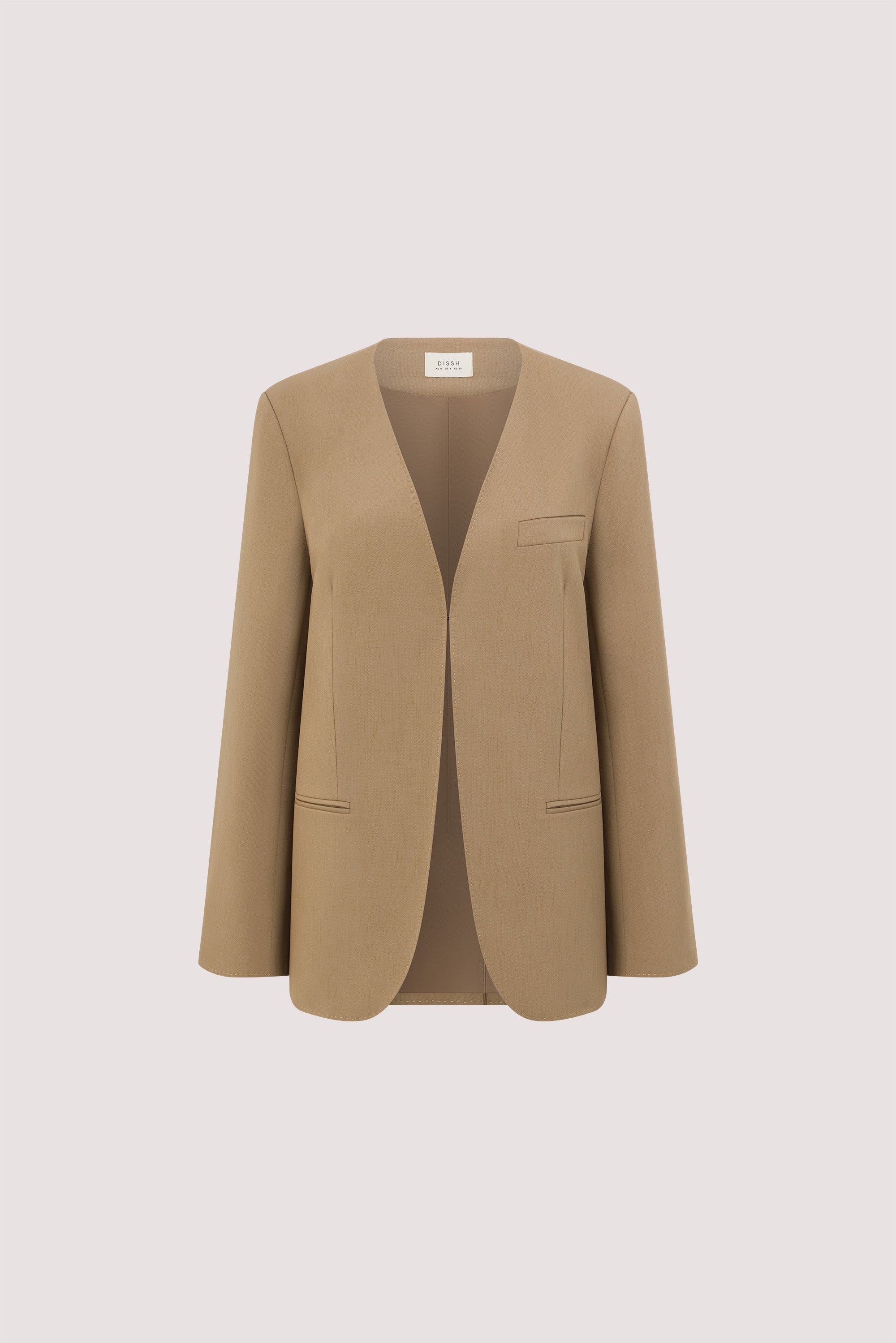 HALINA WHEAT COLLARLESS BLAZER