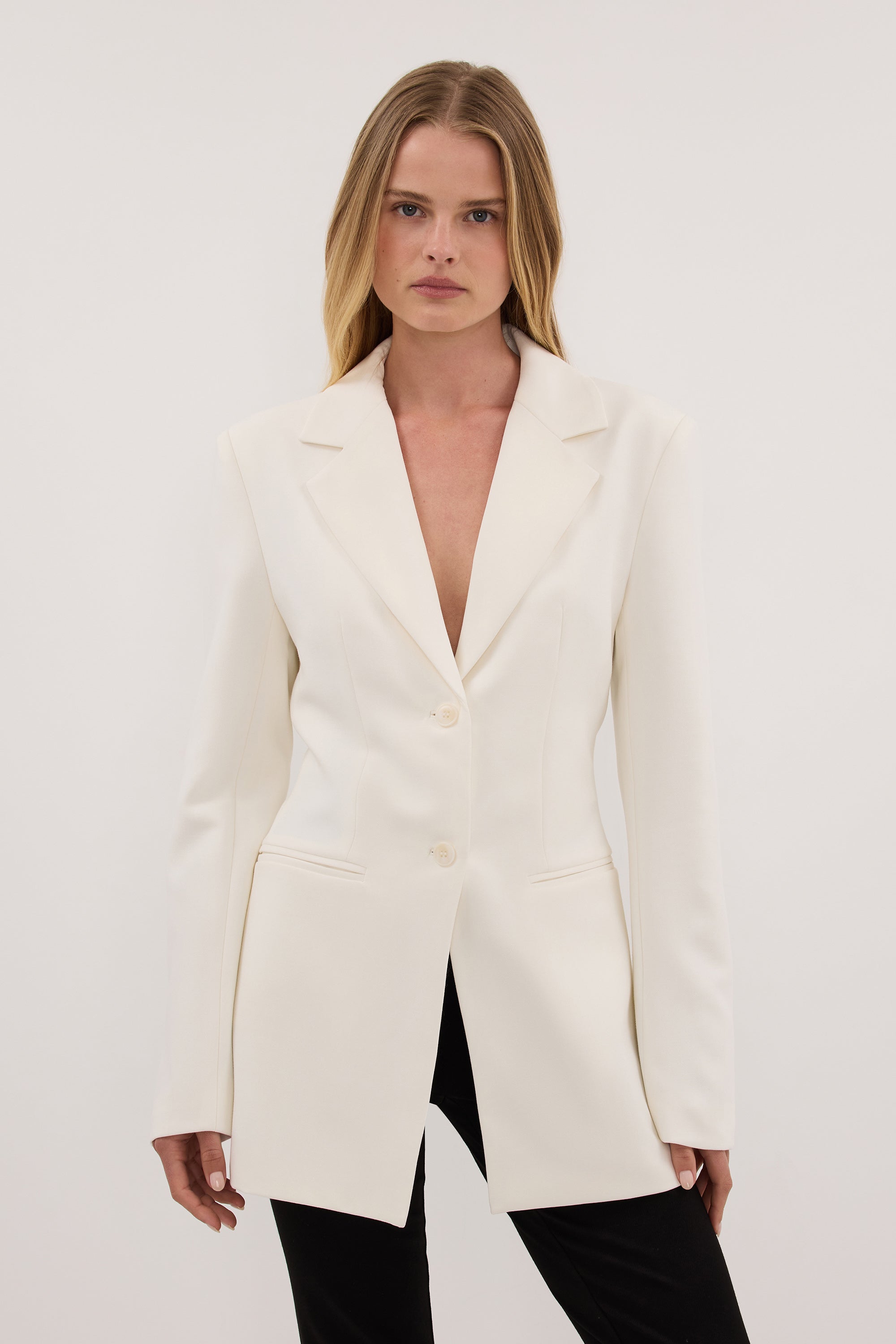 MILLIE CREAM CINCHED BLAZER
