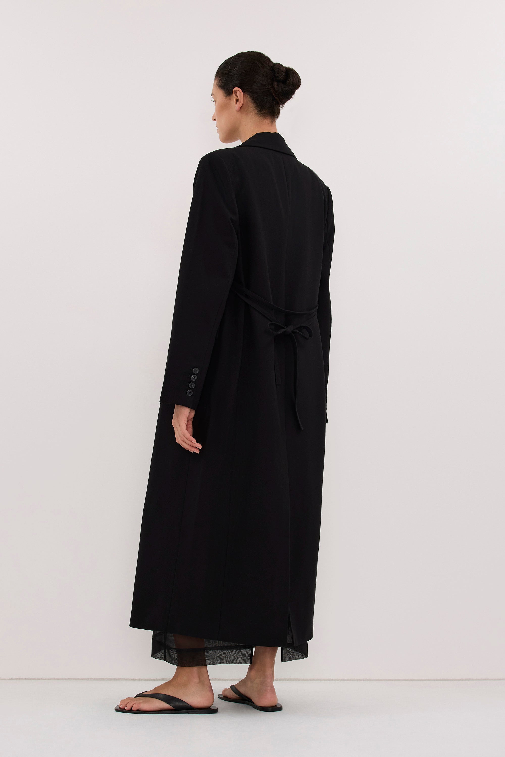 VIDA BLACK LONGLINE BLAZER COAT