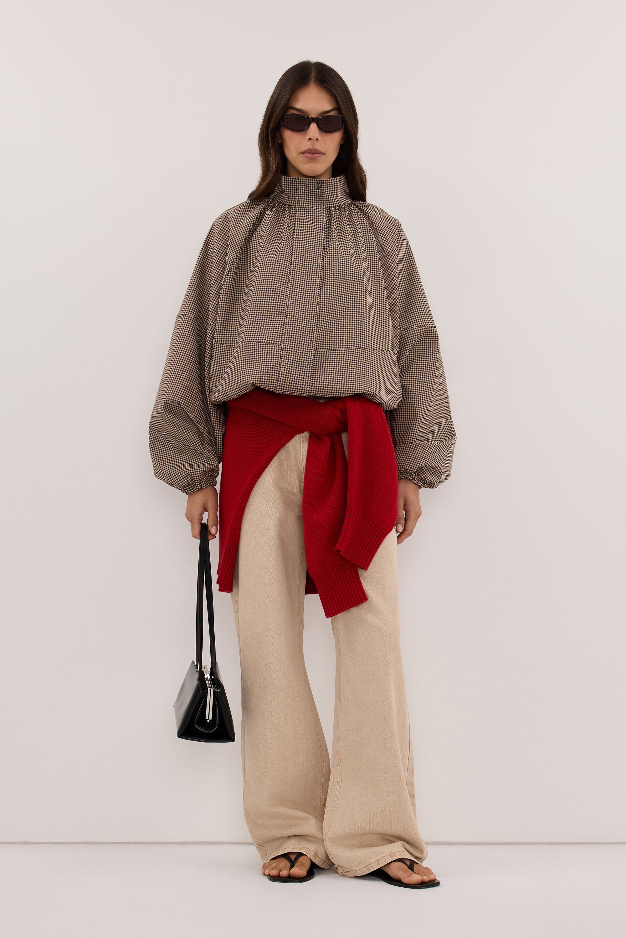 KIKO BUFF HOUNDSTOOTH JACKET