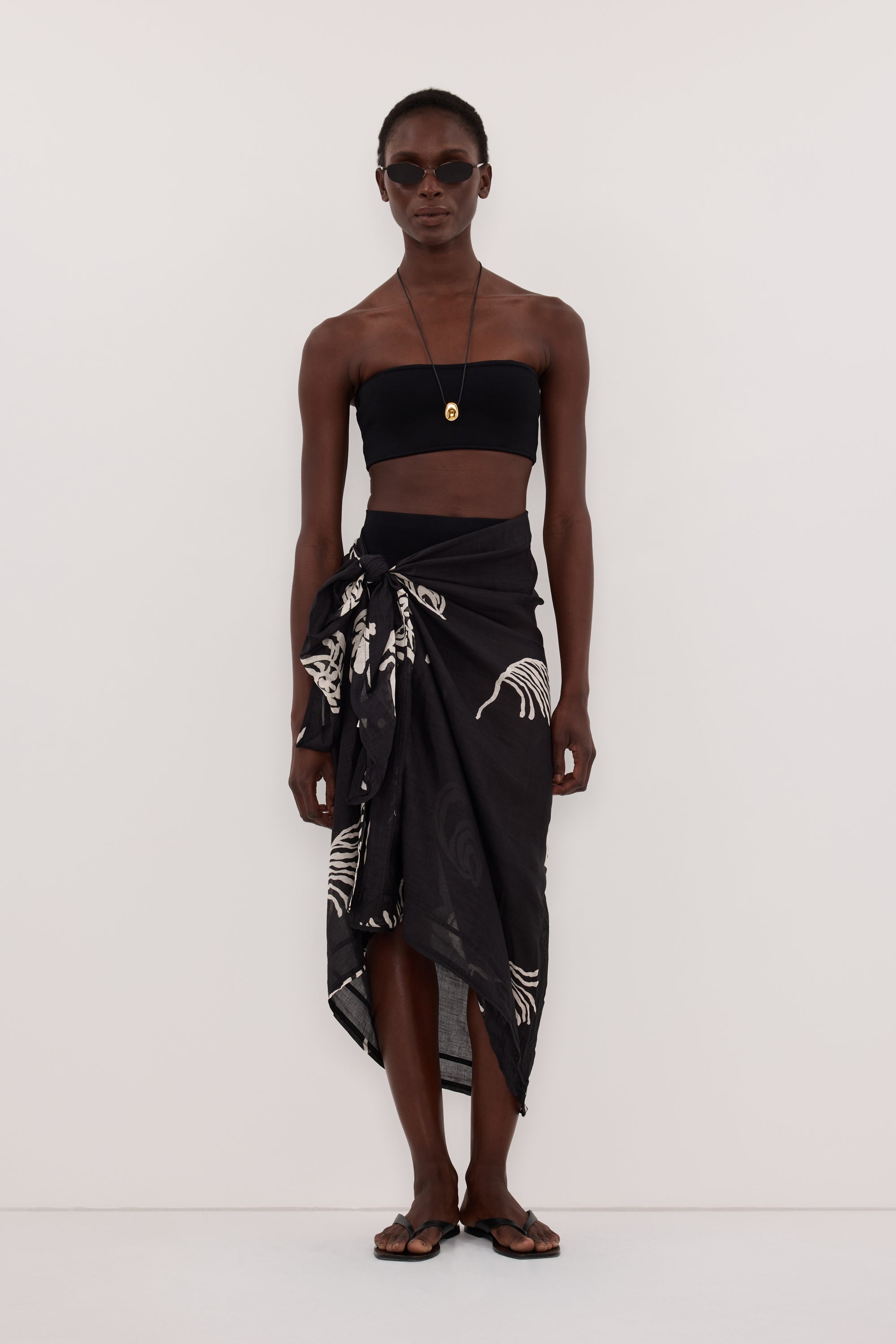 POSITANO BLACK RAMIE SARONG
