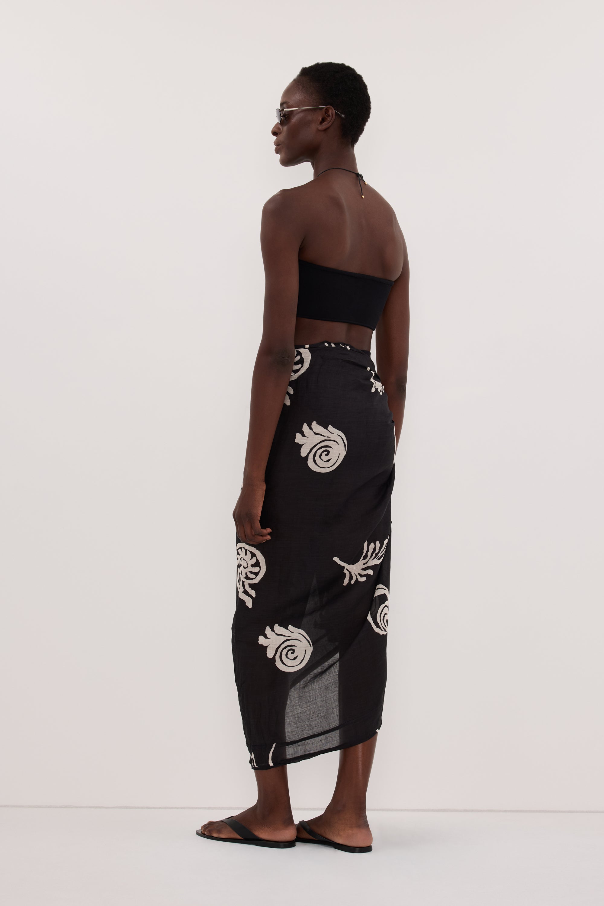 POSITANO BLACK RAMIE SARONG
