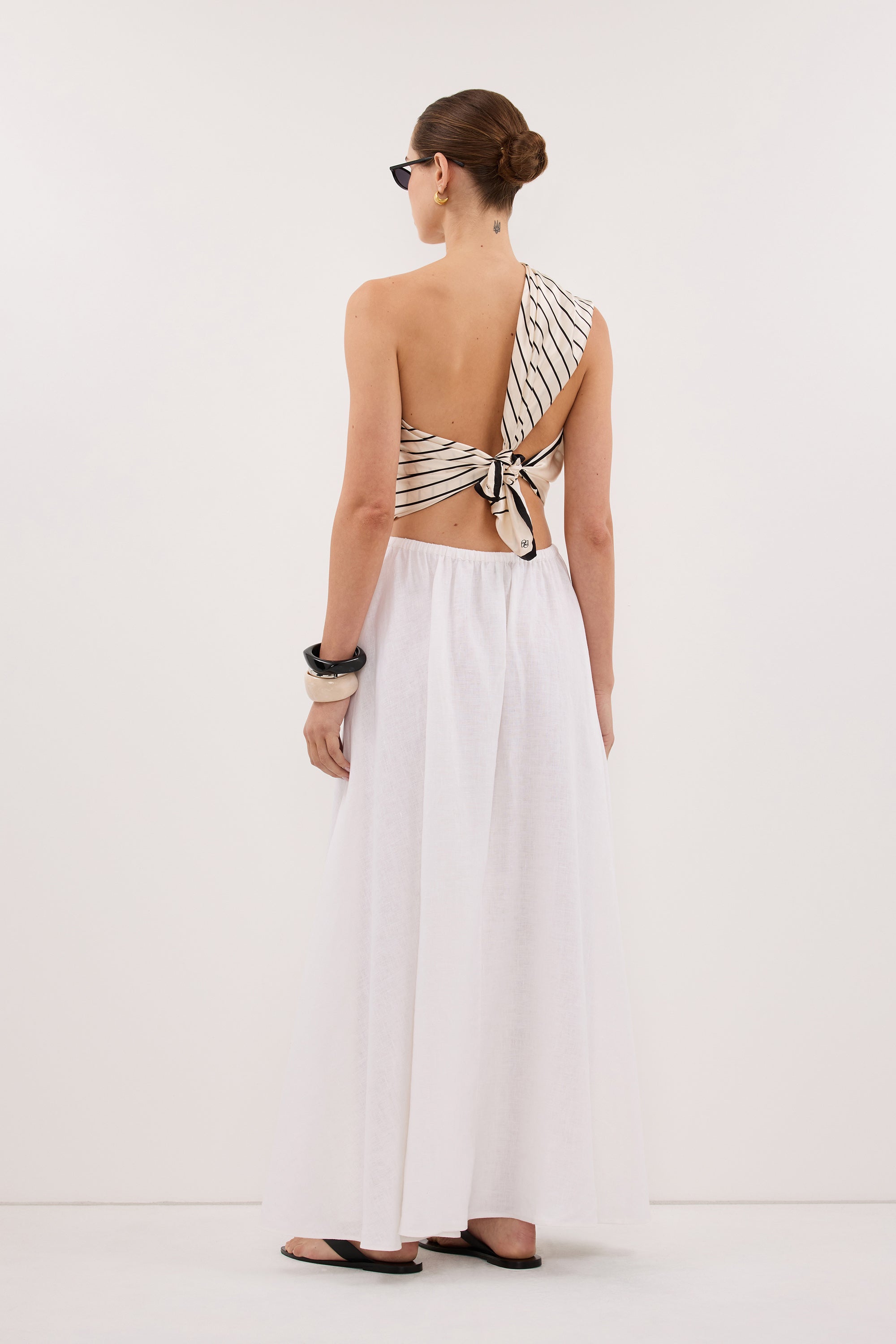ADRIENNE CREAM SILK PRINT SCARF