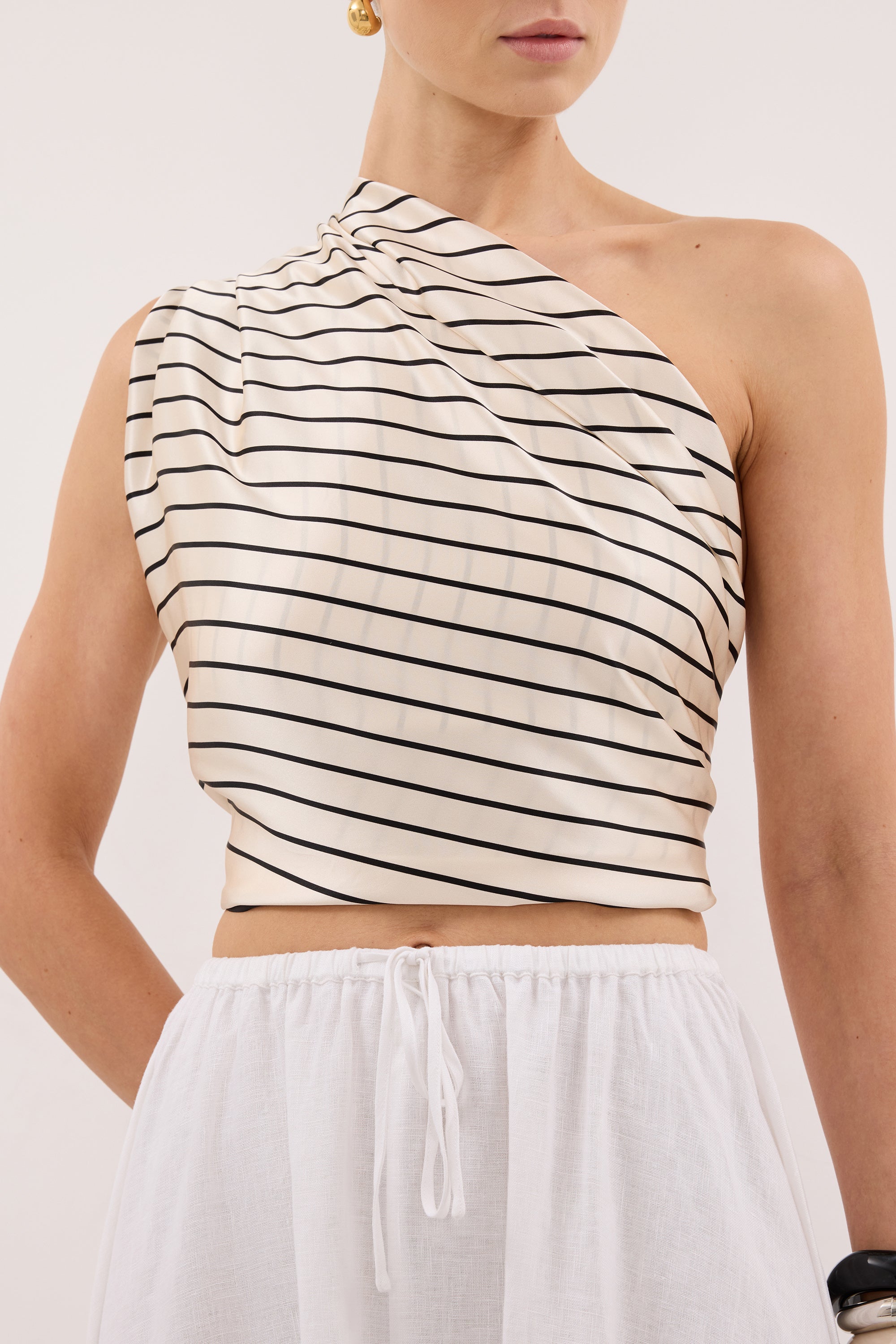 ADRIENNE CREAM SILK PRINT SCARF