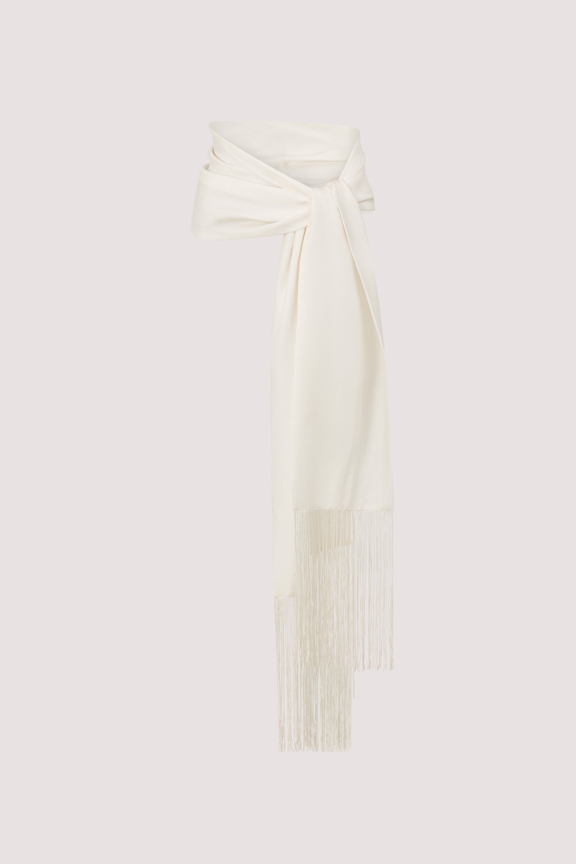 FIORA WHITE CUPRO FRINGE SCARF