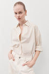 RILEY CREAM COTTON STRIPE SHIRT