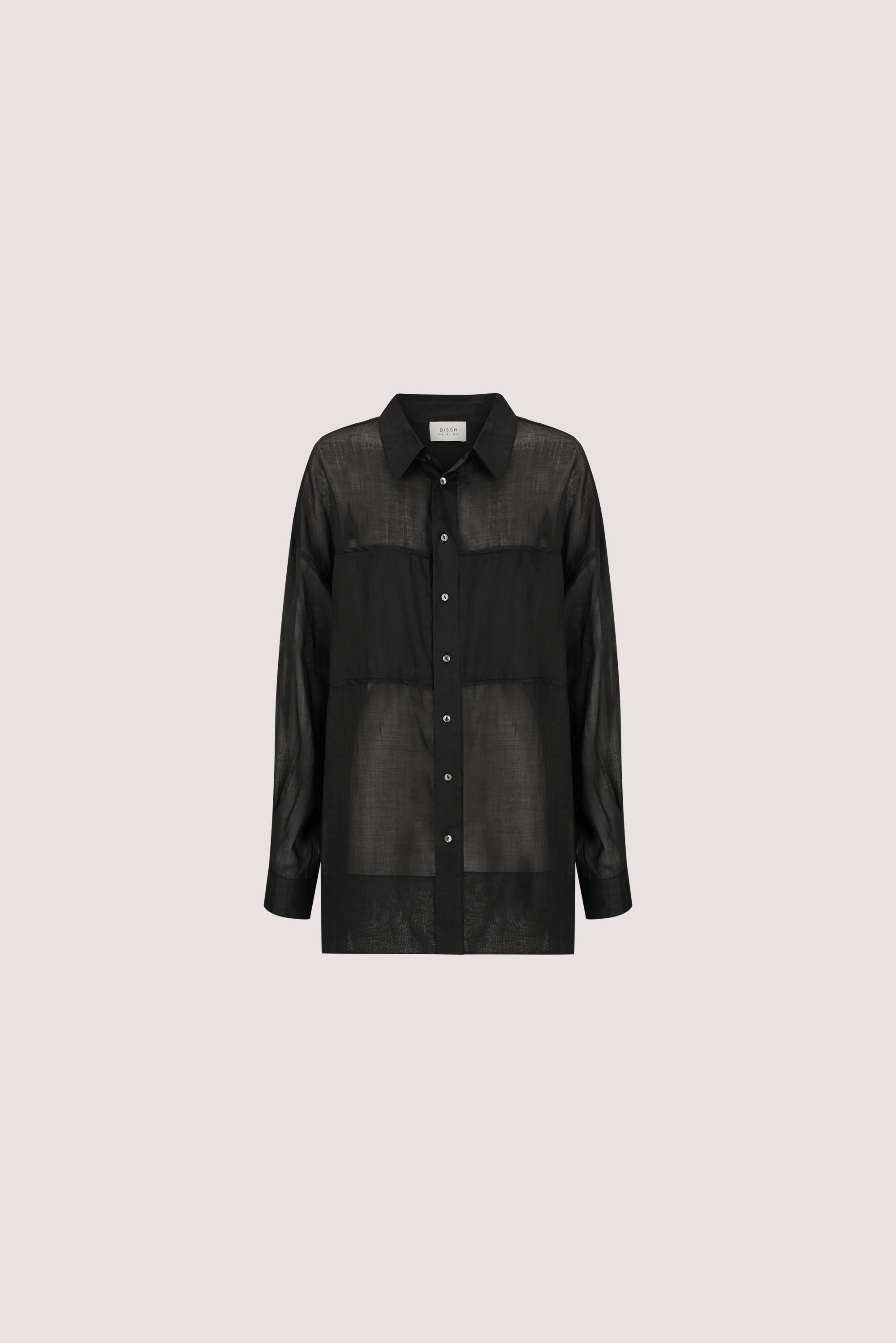 KAI BLACK OVERSIZED RAMIE LONG SLEEVE SHIRT
