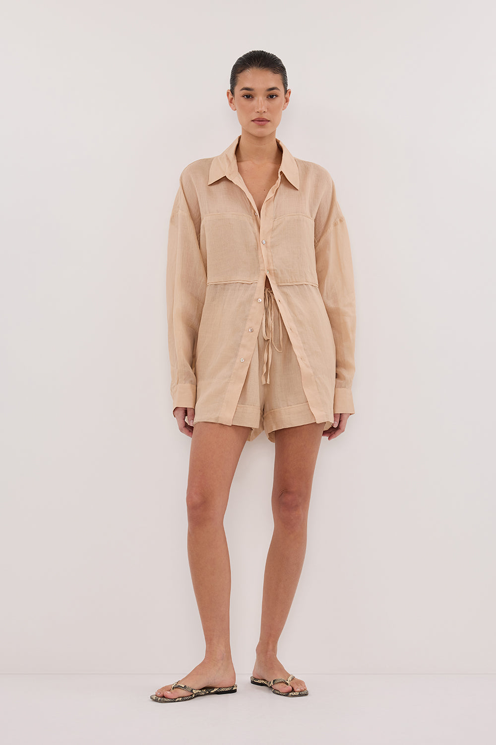 KAI MUSK OVERSIZED RAMIE LONG SLEEVE SHIRT