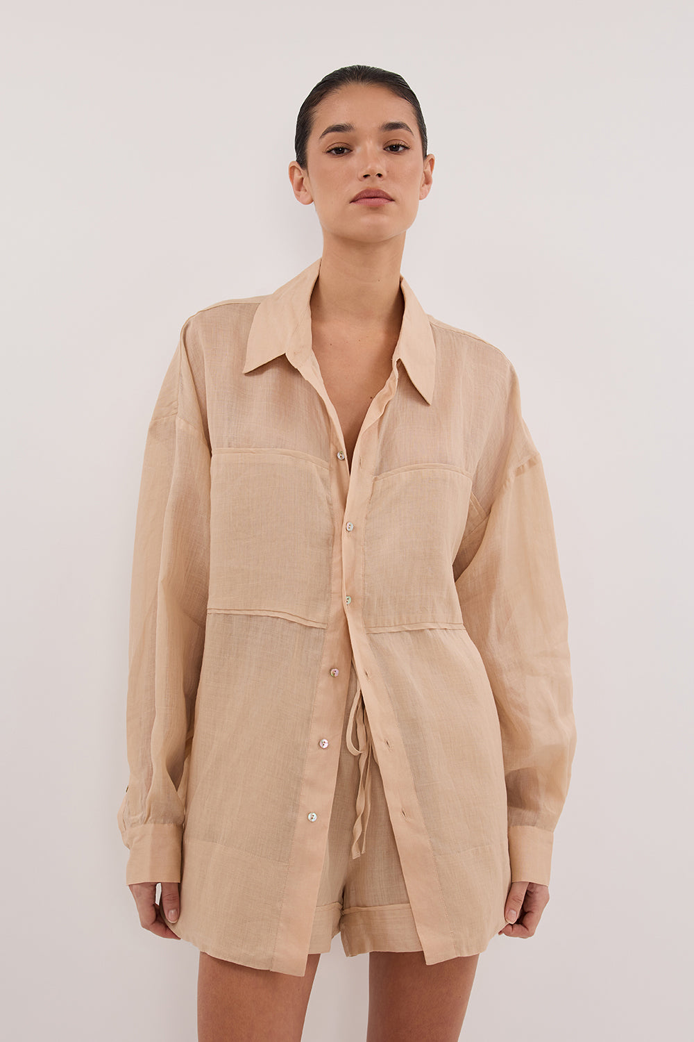 KAI MUSK OVERSIZED RAMIE LONG SLEEVE SHIRT