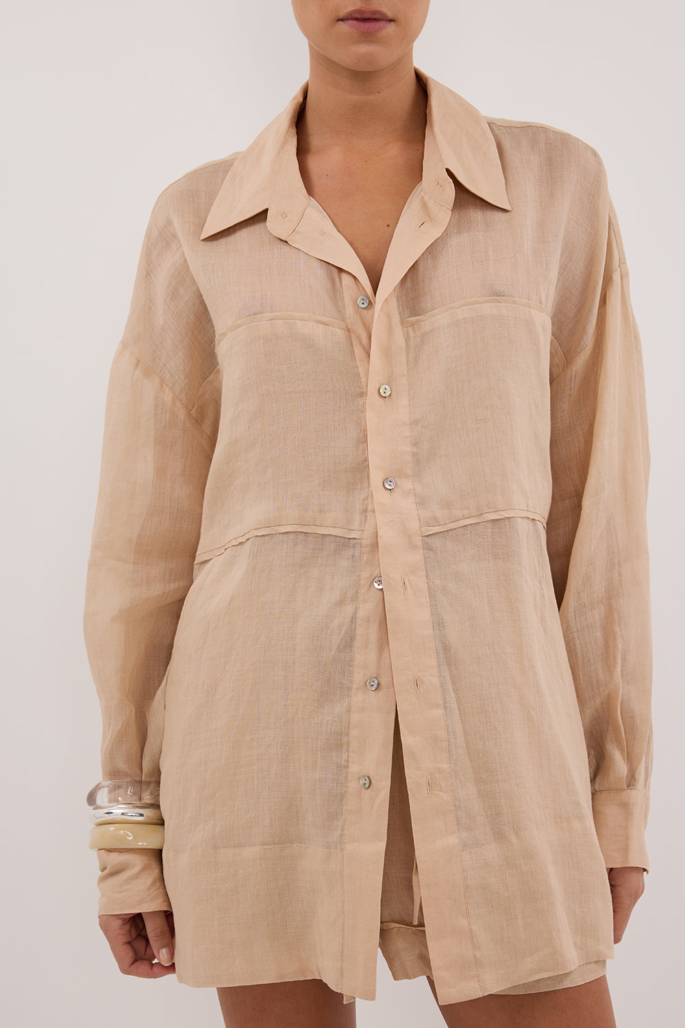 KAI MUSK OVERSIZED RAMIE LONG SLEEVE SHIRT