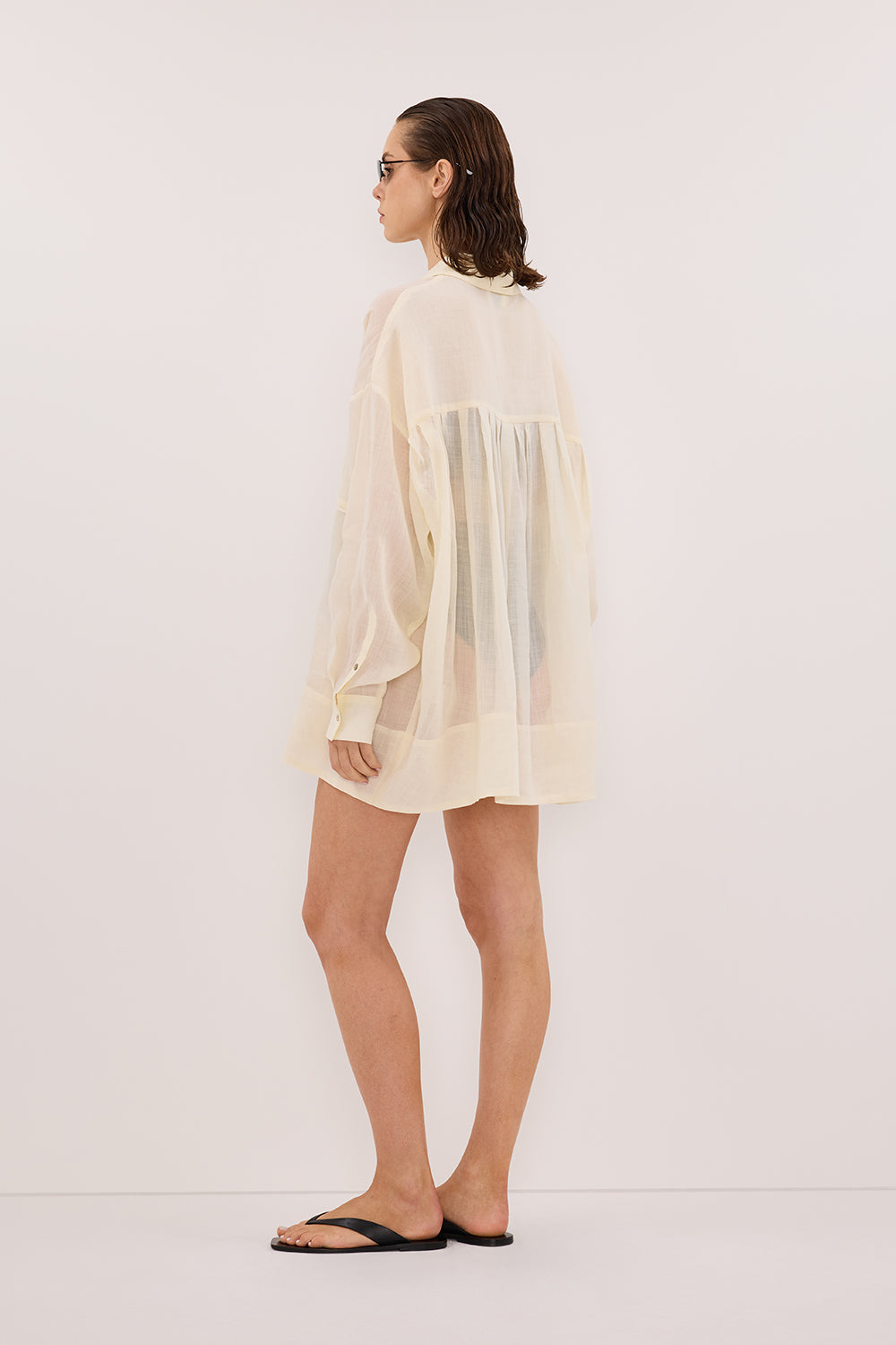 KAI STRAW OVERSIZED RAMIE LONG SLEEVE SHIRT