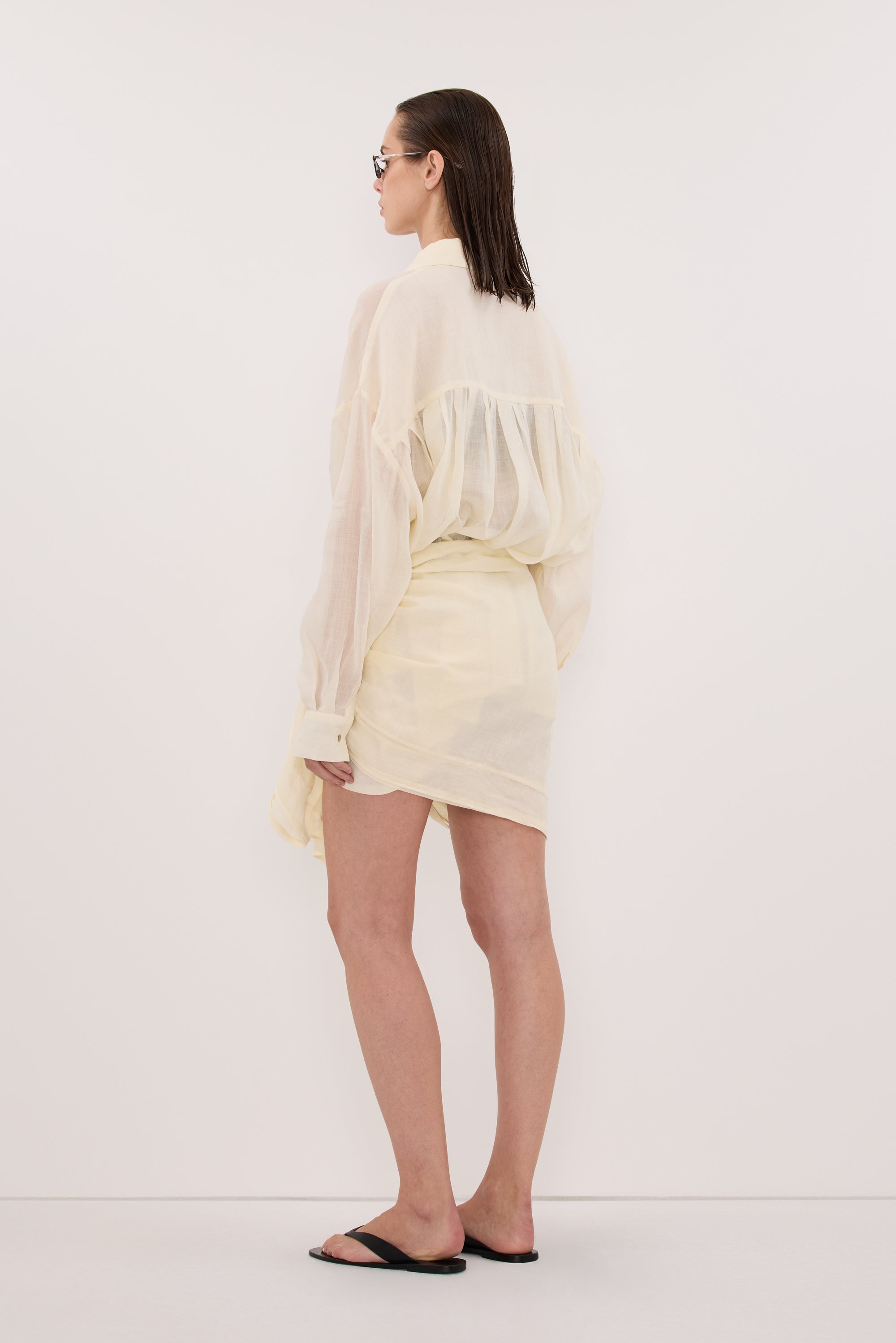 KAI STRAW OVERSIZED RAMIE LONG SLEEVE SHIRT