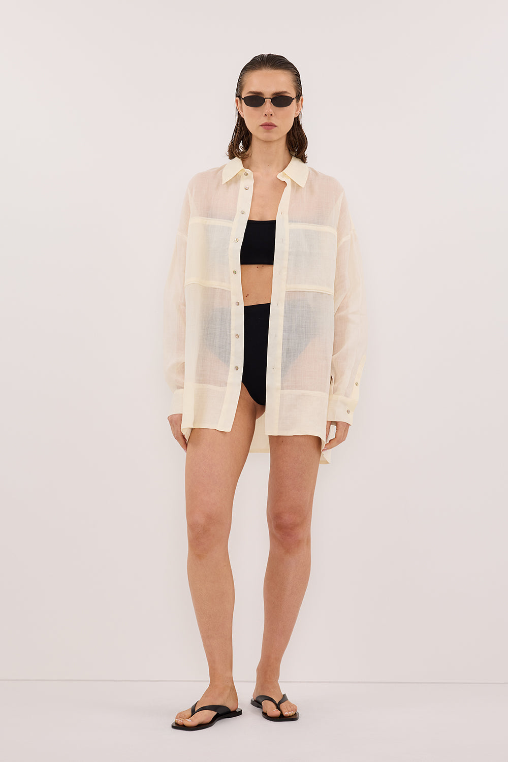 KAI STRAW OVERSIZED RAMIE LONG SLEEVE SHIRT