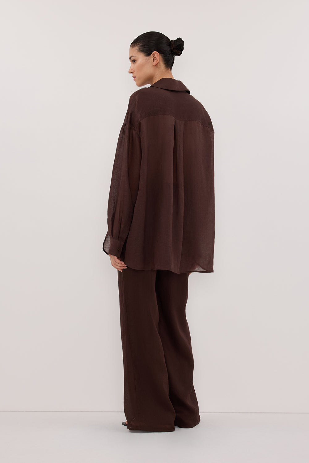 GINNY BURNT CHOC RAMIE SHIRT – DISSH