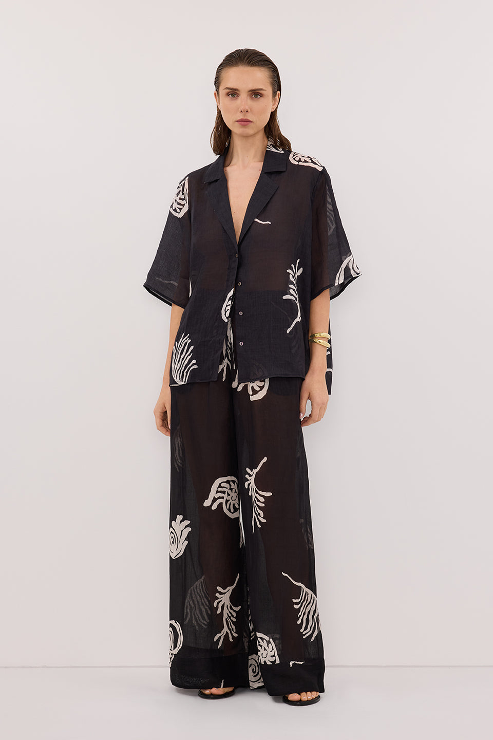 POSITANO BLACK RAMIE SHIRT