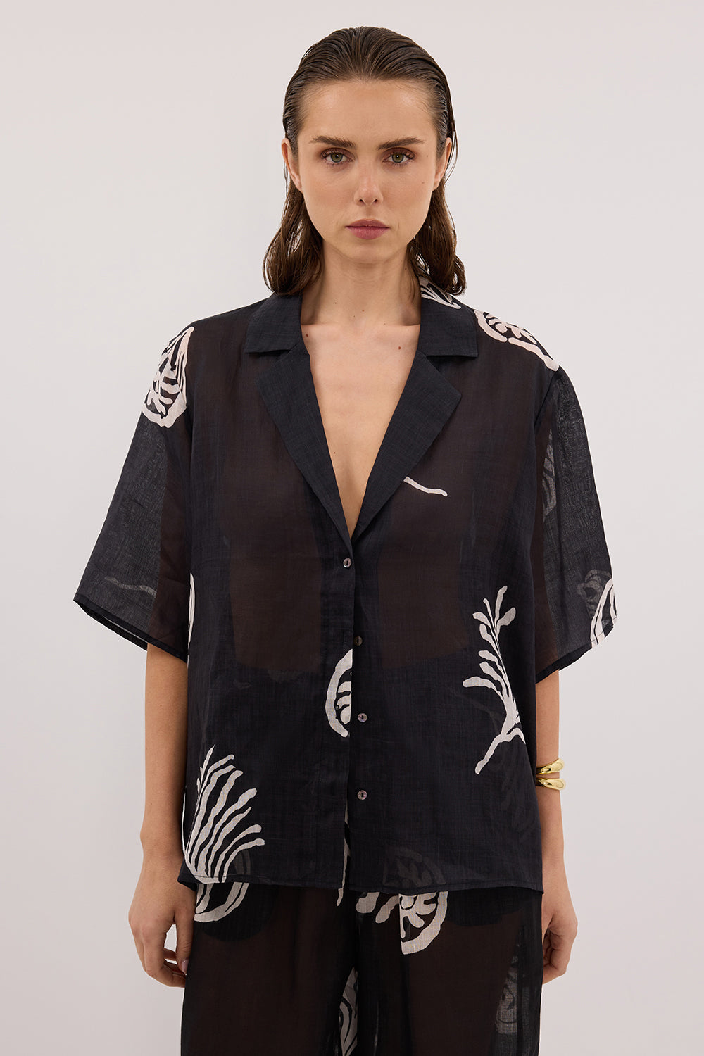 POSITANO BLACK RAMIE SHIRT – DISSH