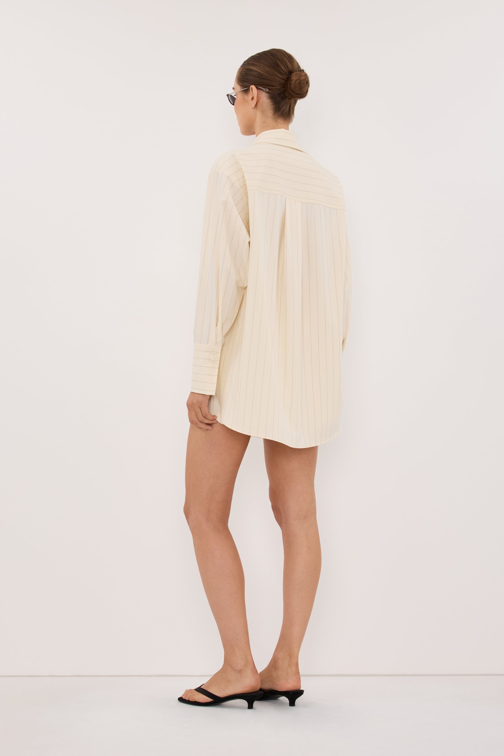 SIAN CREAM PINSTRIPE LONG SLEEVE SHIRT