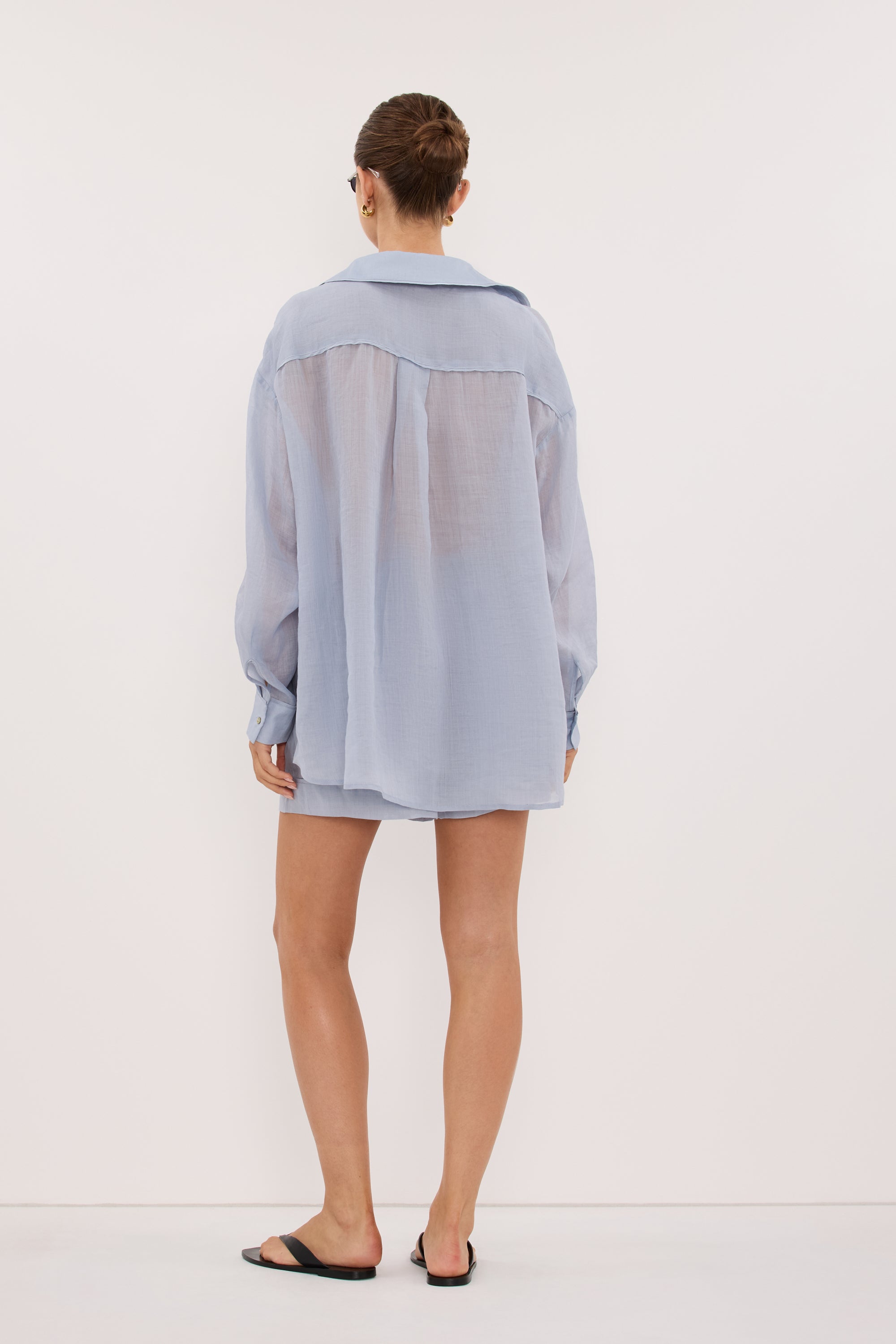 TENLEY DUSTY BLUE RAMIE SHIRT
