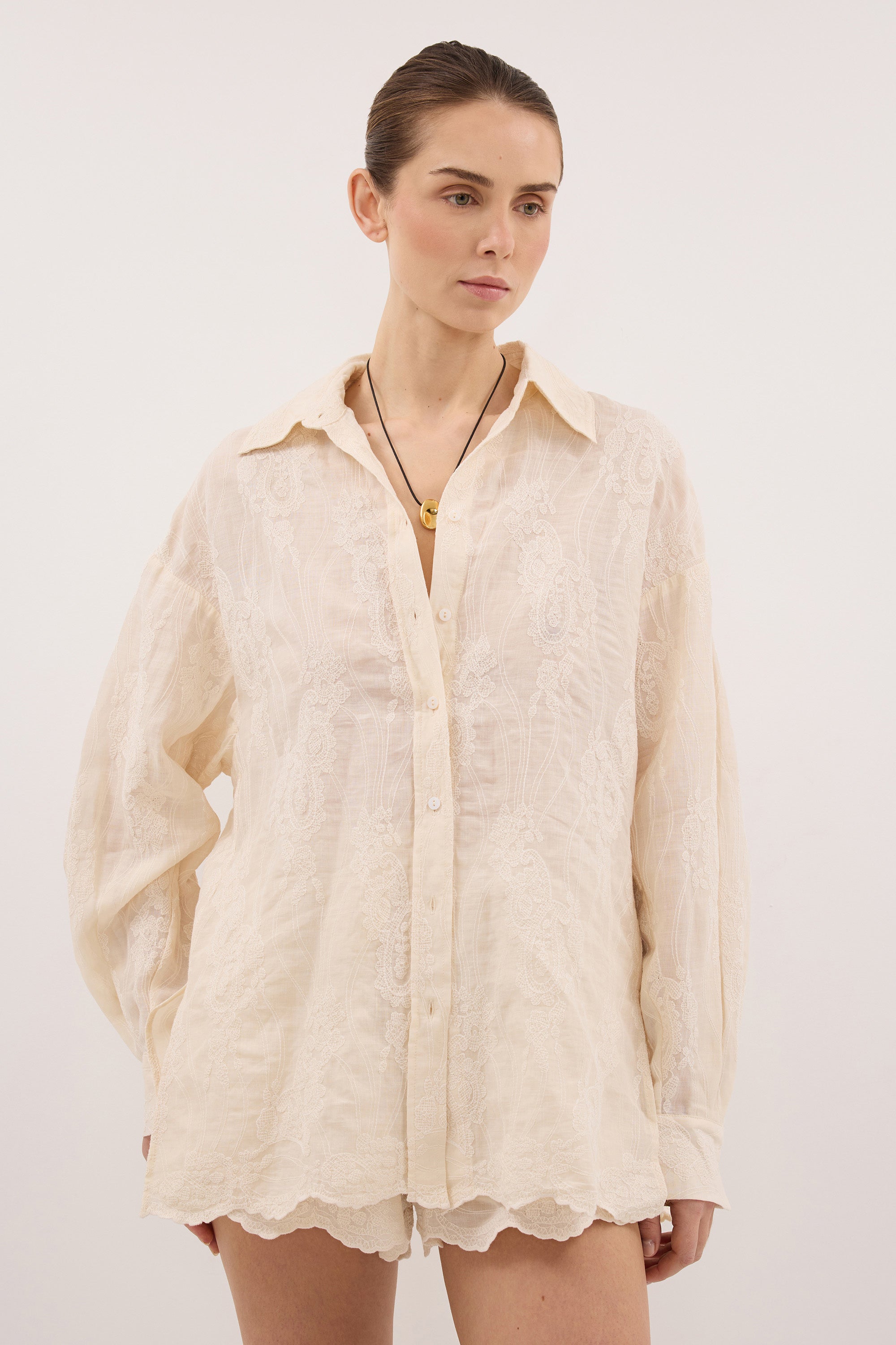 L'Appartement★Lisiere RAMIE LINEN SHIRT CORDELIA SANDSTONE RAMIE SHIRT – DISSH