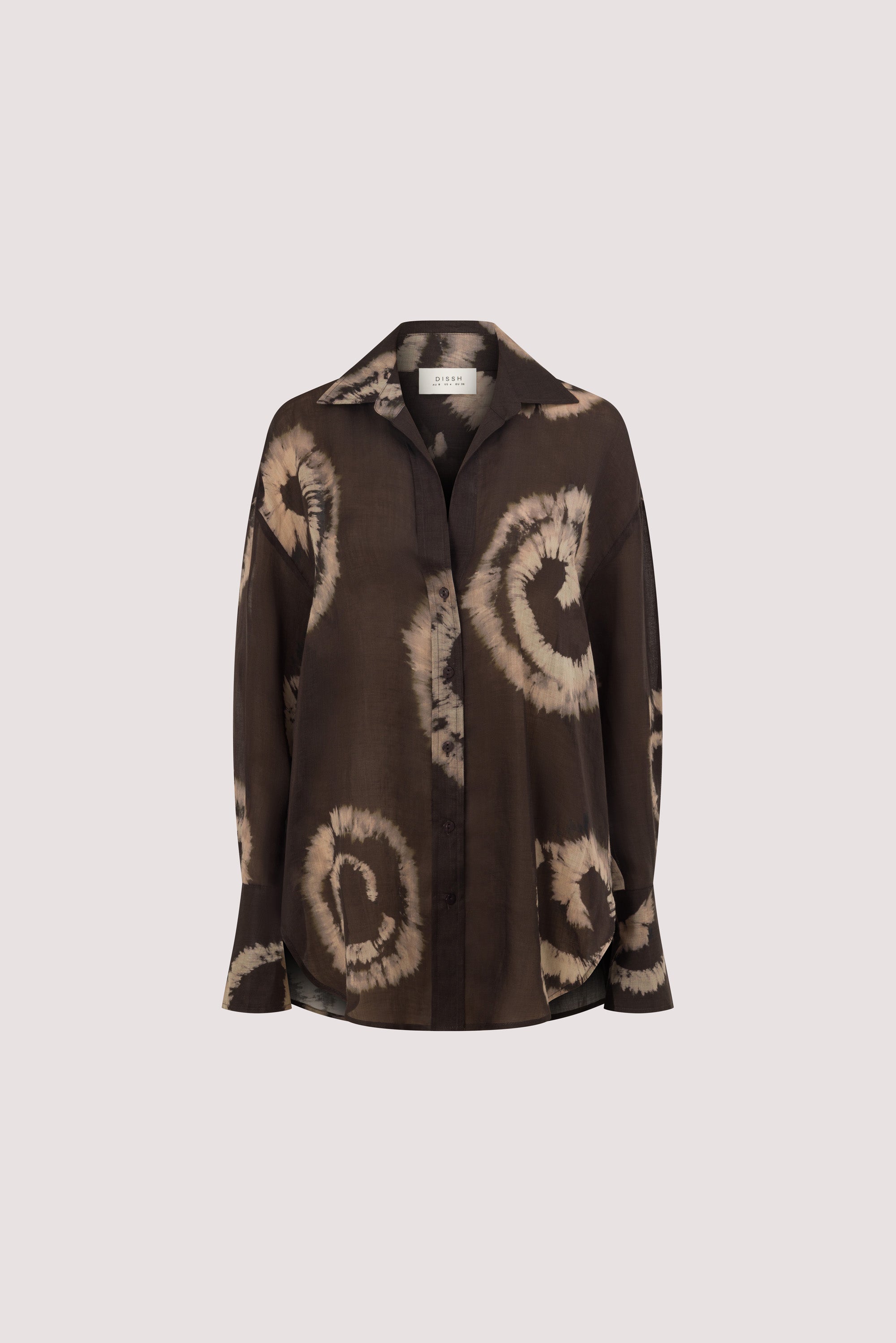 AURA DARK CHOC TIE DYE RAMIE SHIRT