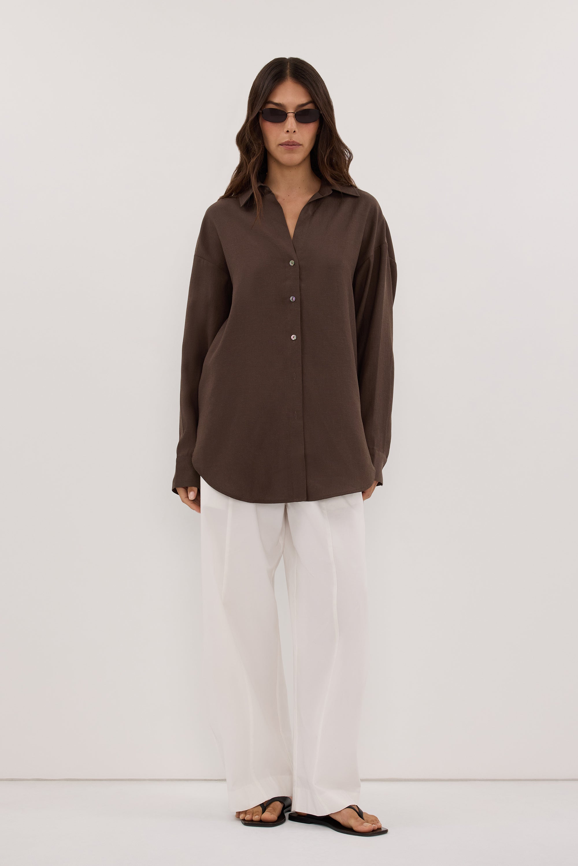 CALIA MILK CHOCOLATE RELAXED SHIRT