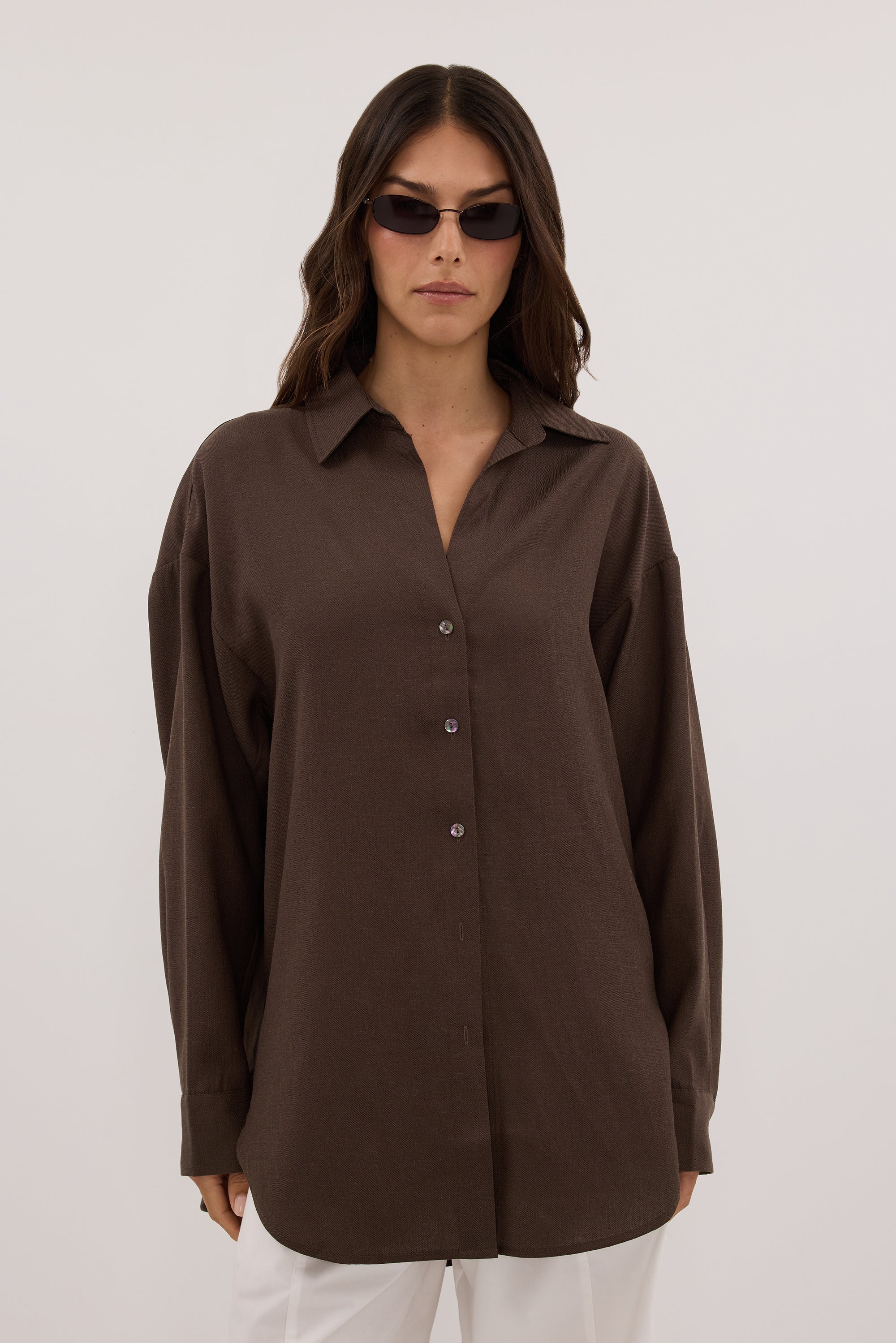 CALIA MILK CHOCOLATE RELAXED SHIRT
