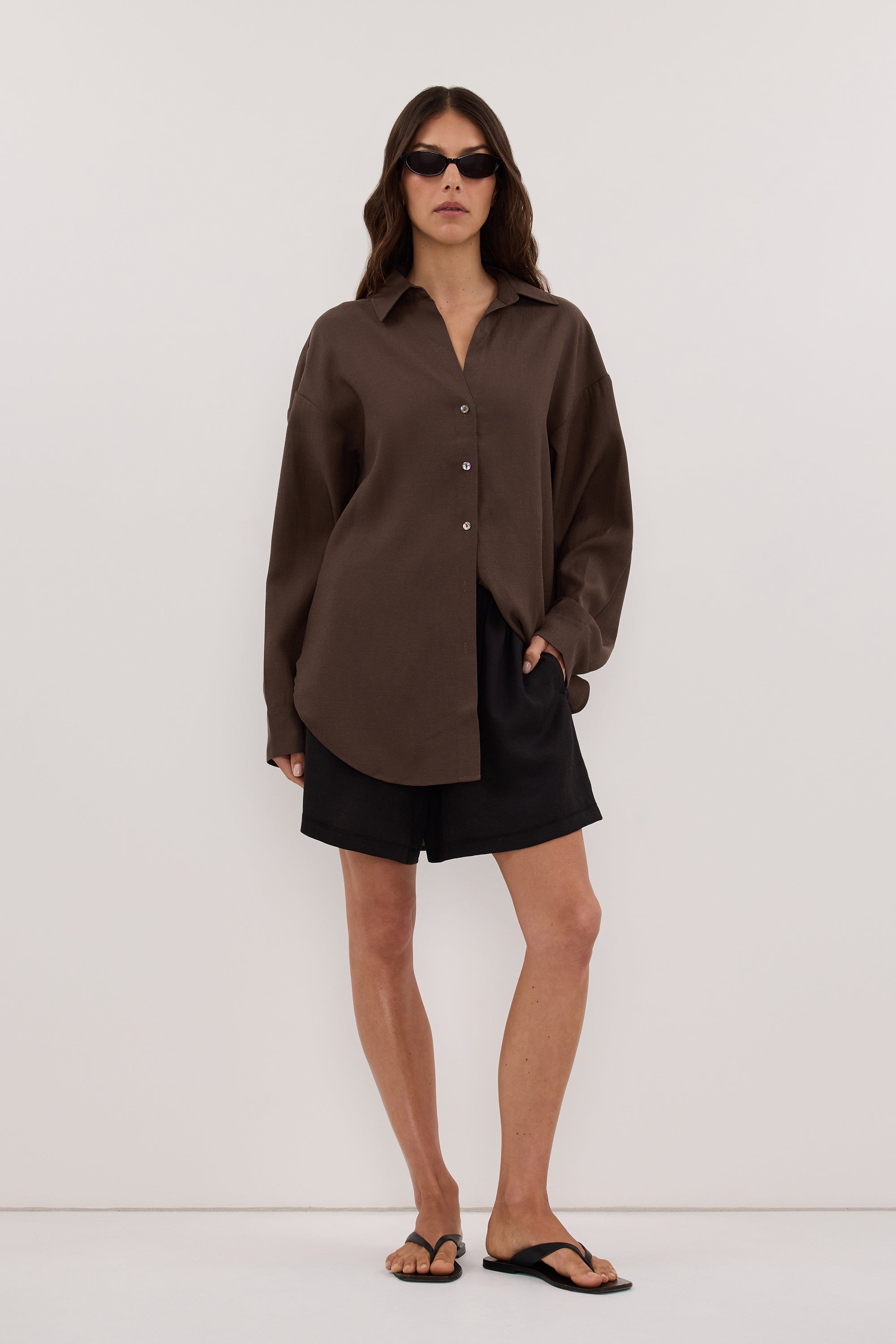 CALIA MILK CHOCOLATE RELAXED SHIRT