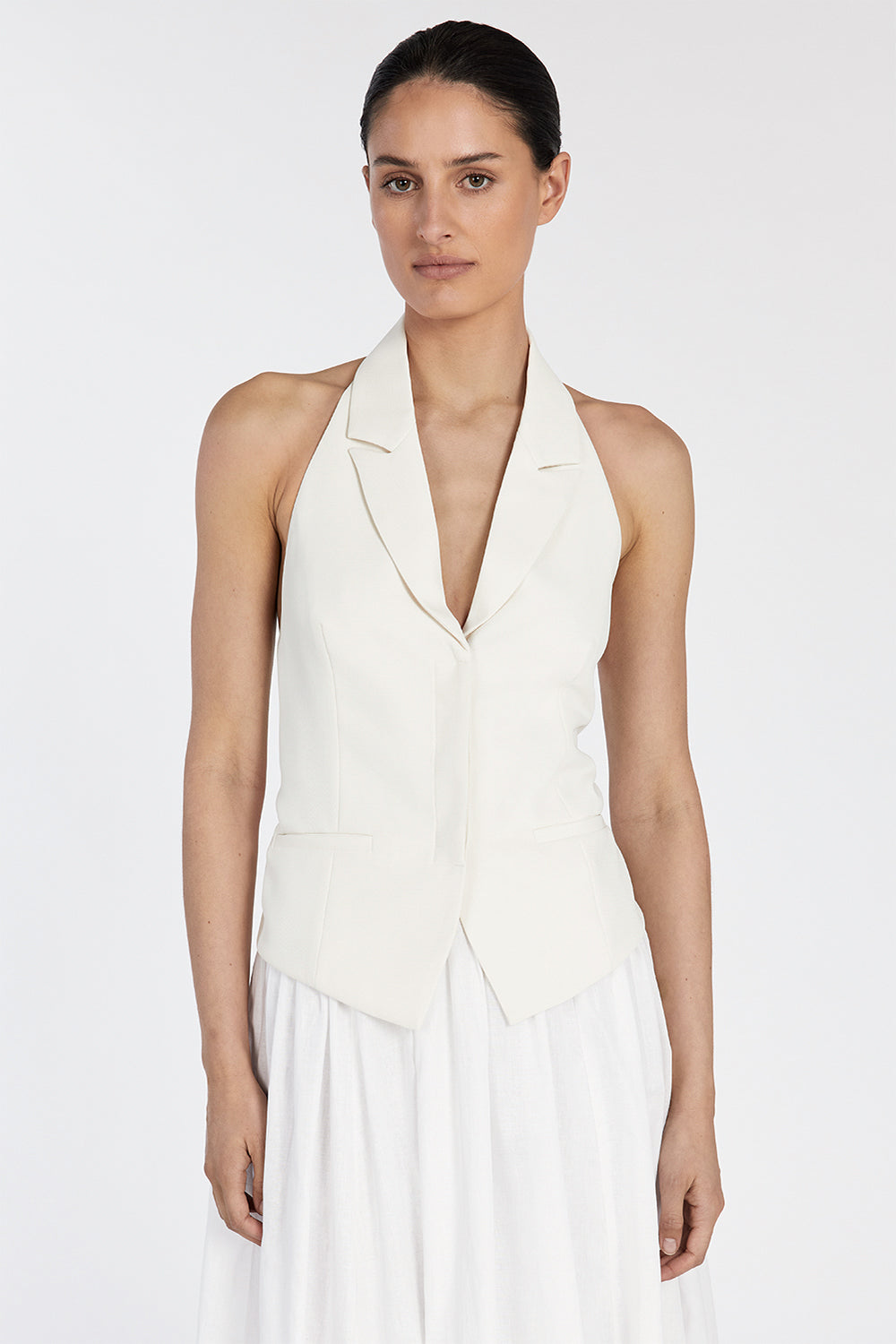 LIBERTY CREAM HALTER VEST | Dissh