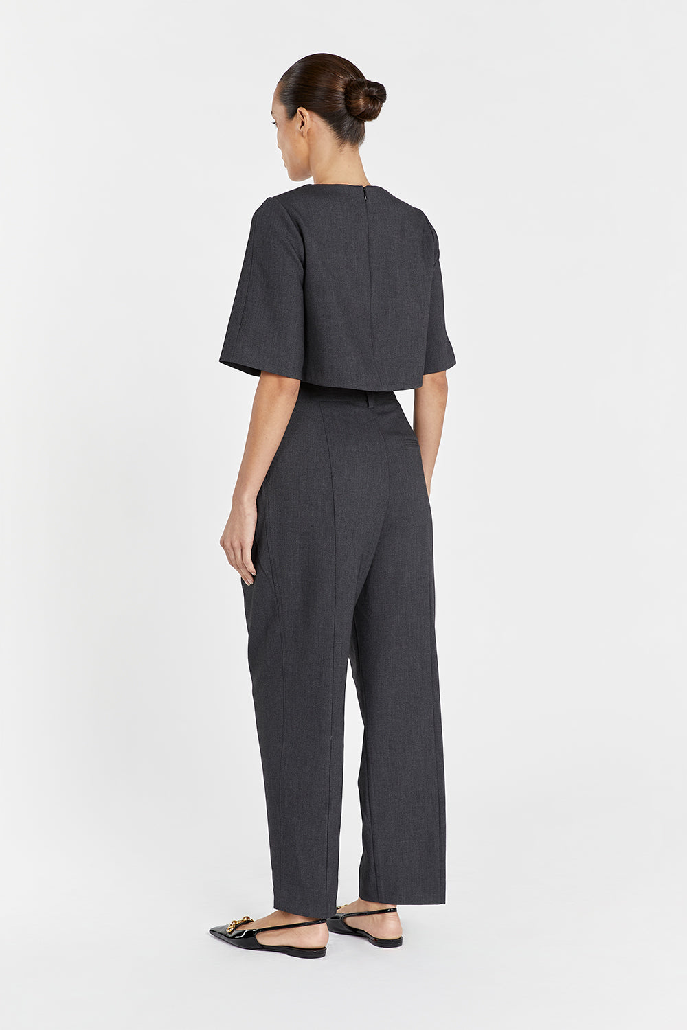 CAREY CHARCOAL CROPPED TEE