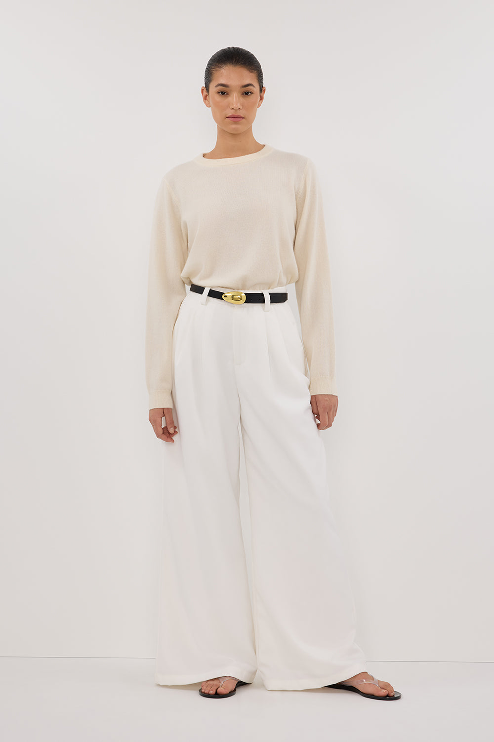 INDY CREAM CASHMERE KNIT JUMPER