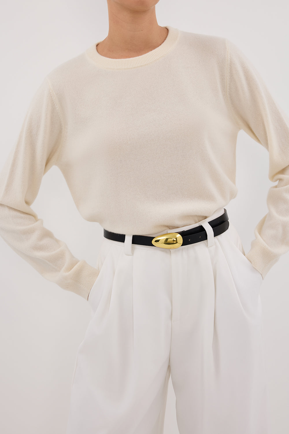 INDY CREAM CASHMERE KNIT JUMPER