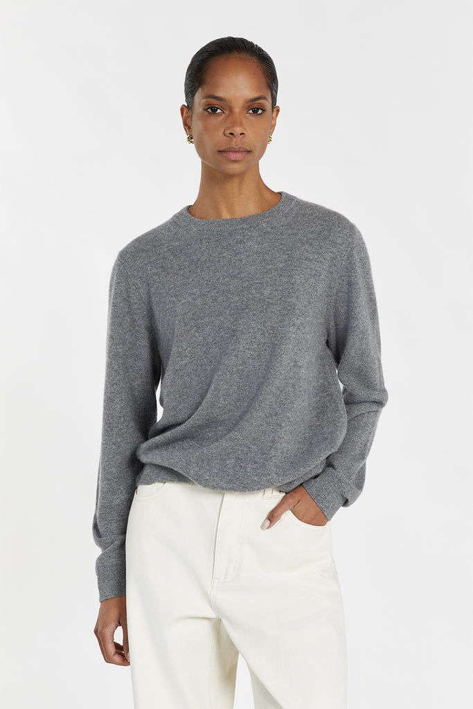 INDY GREY CASHMERE KNIT JUMPER | Dissh