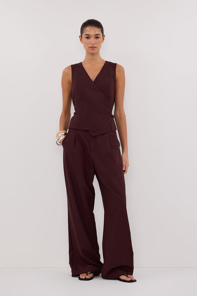 Aude wearing CAMILLA WALNUT ASYM TOP