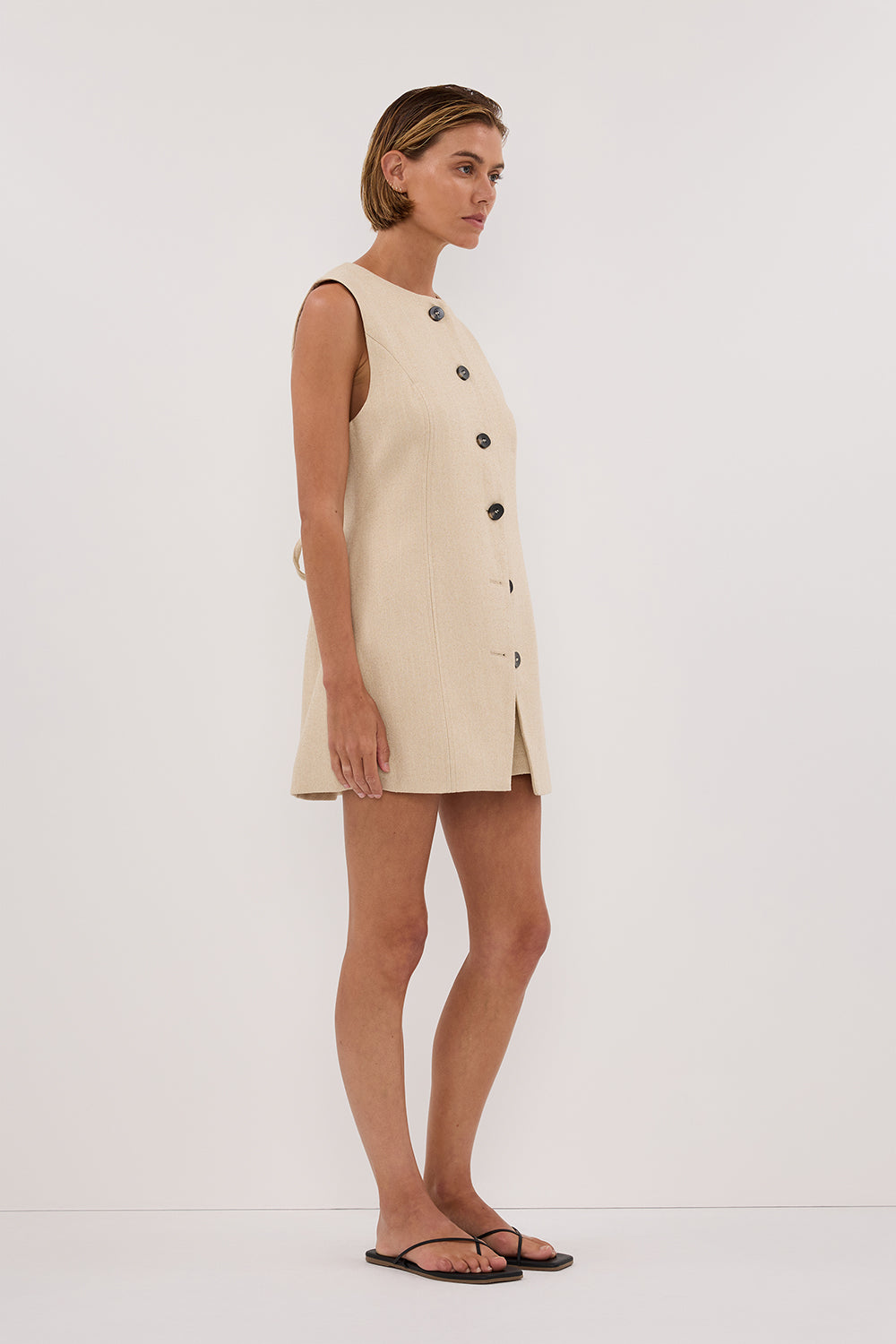 FRANKIE OAT TWEED TUNIC VEST