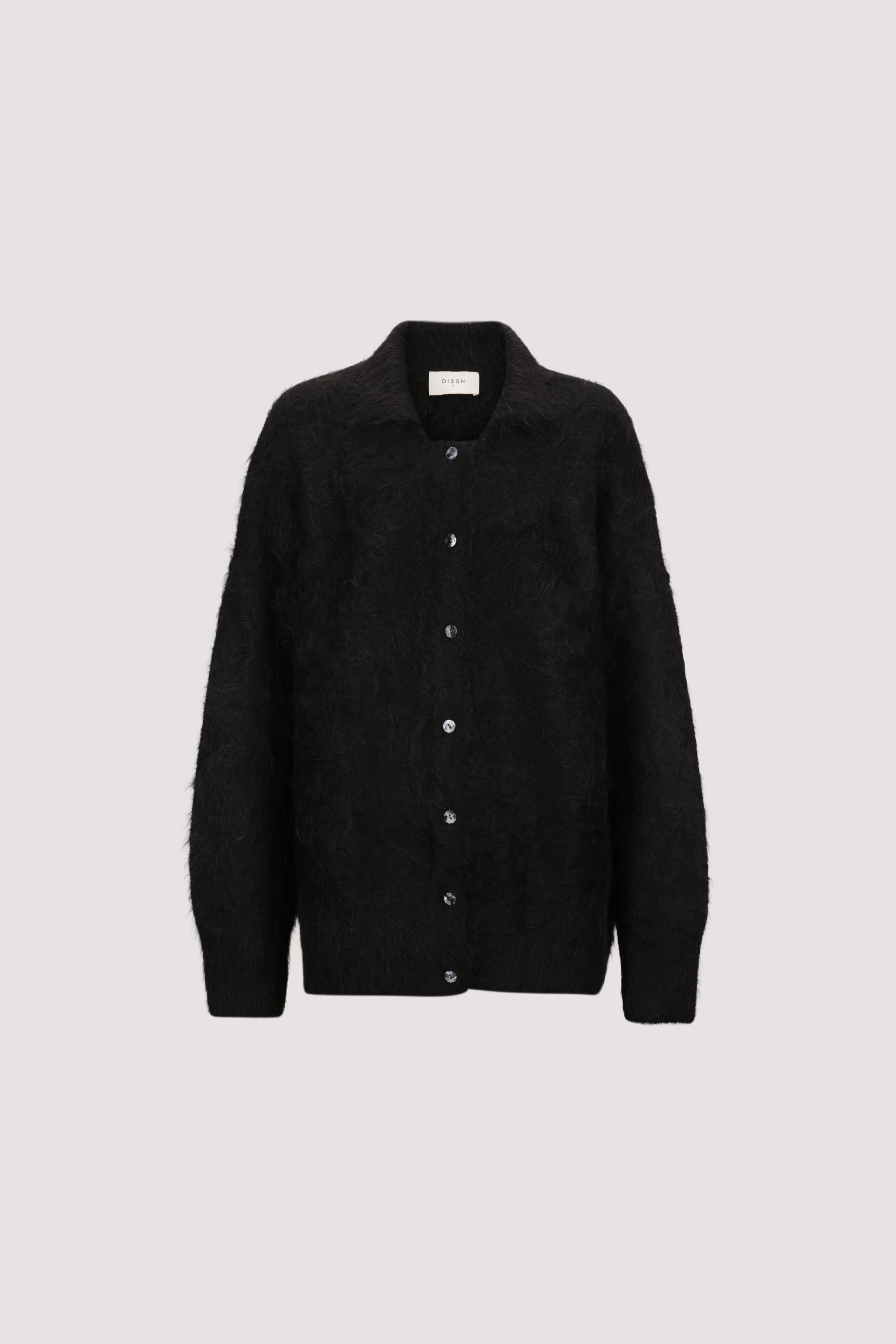 SALMA BLACK POLO NECK KNIT CARDIGAN