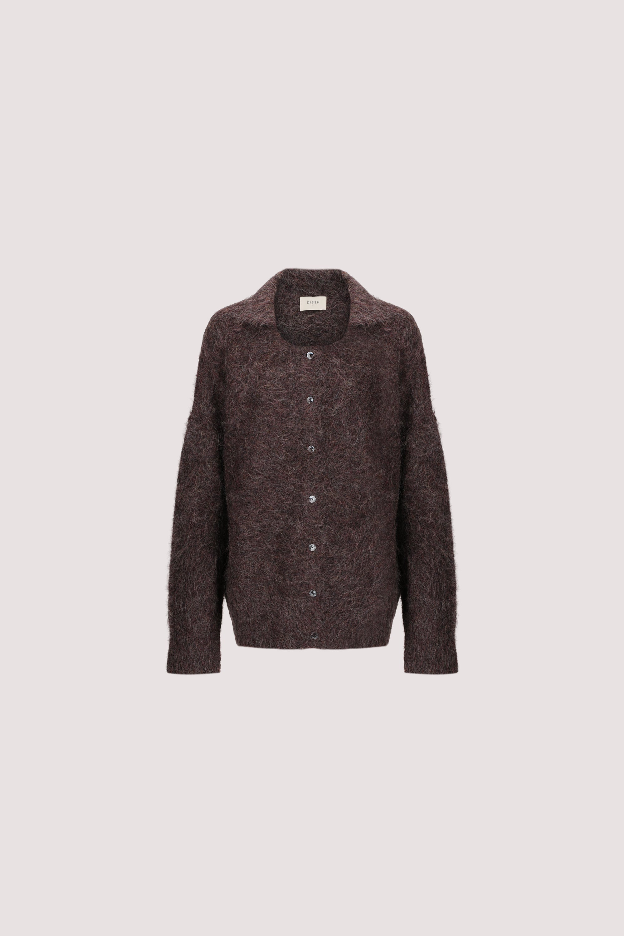 SALMA WINE POLO NECK KNIT CARDIGAN
