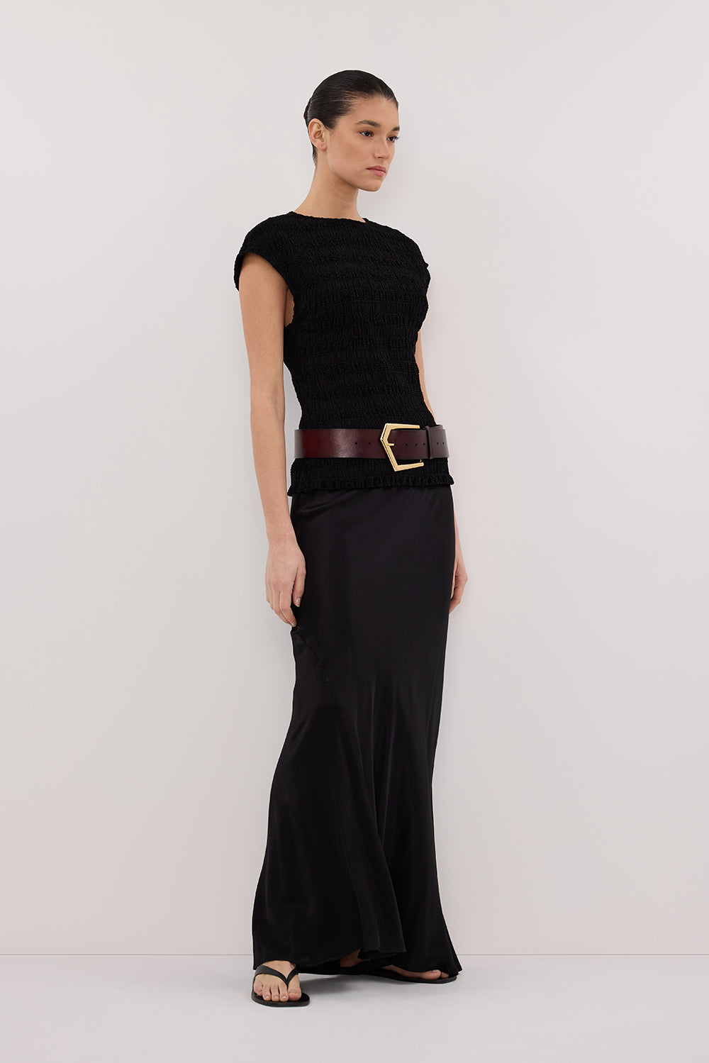 SIERRA BLACK TEXTURED TOP