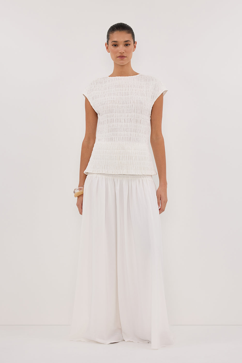 SIERRA WHITE TEXTURED TOP