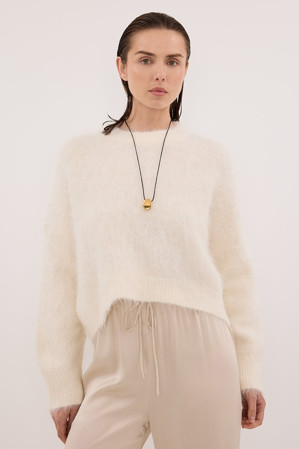SALMA IVORY TUCK SLEEVE JUMPER