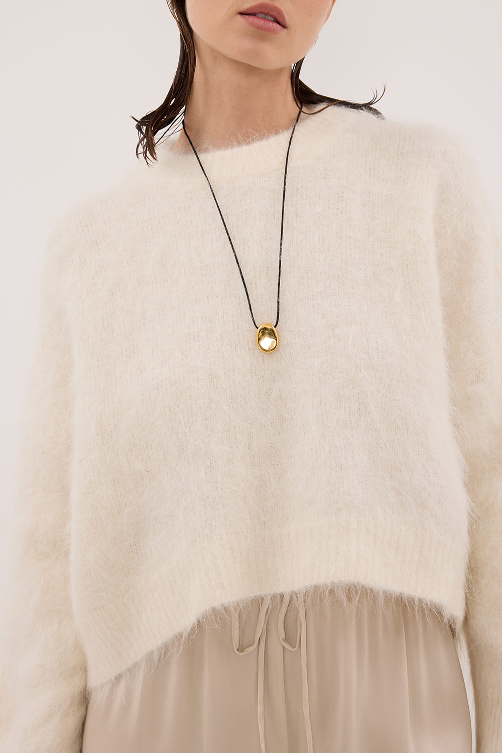 SALMA IVORY TUCK SLEEVE JUMPER