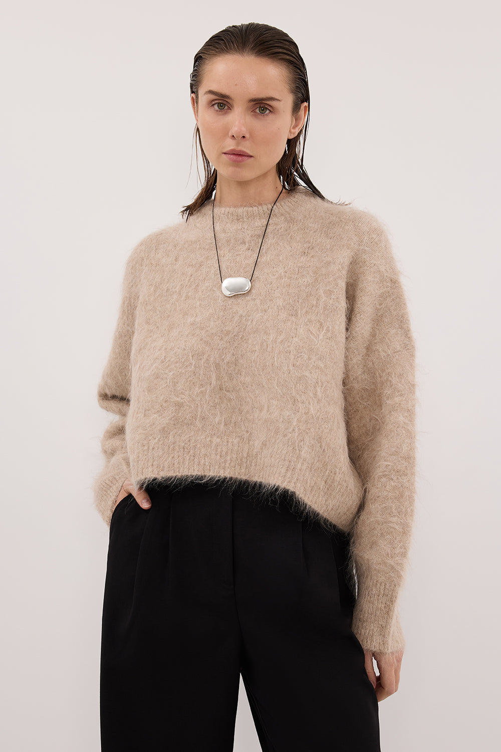 SALMA OAT TUCK SLEEVE JUMPER
