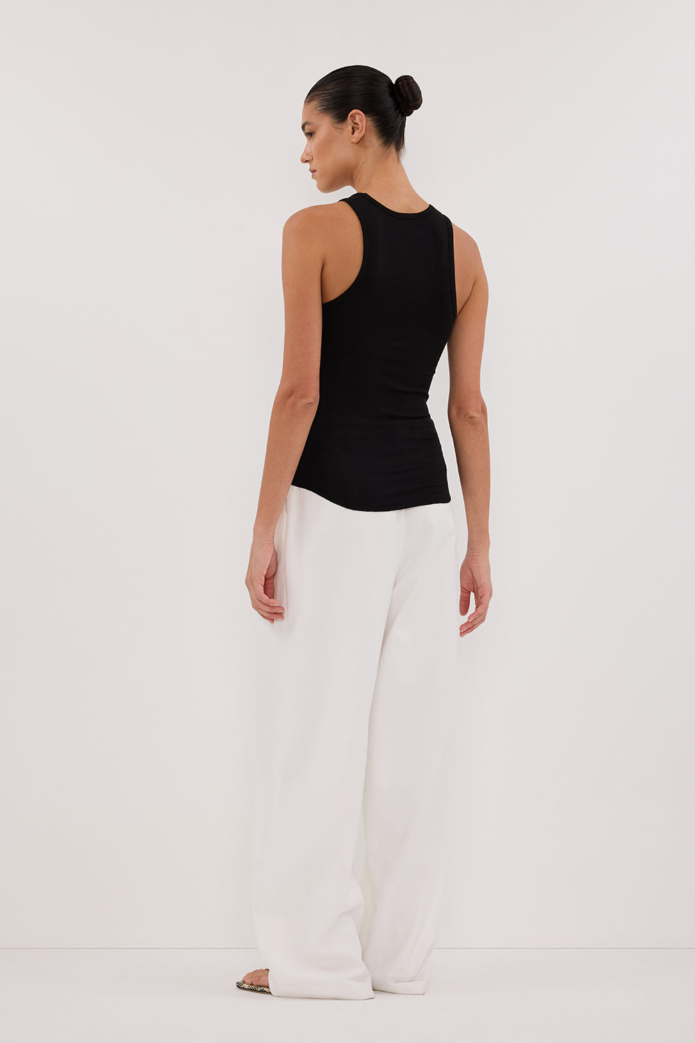 NINA BLACK RACER KNIT TANK